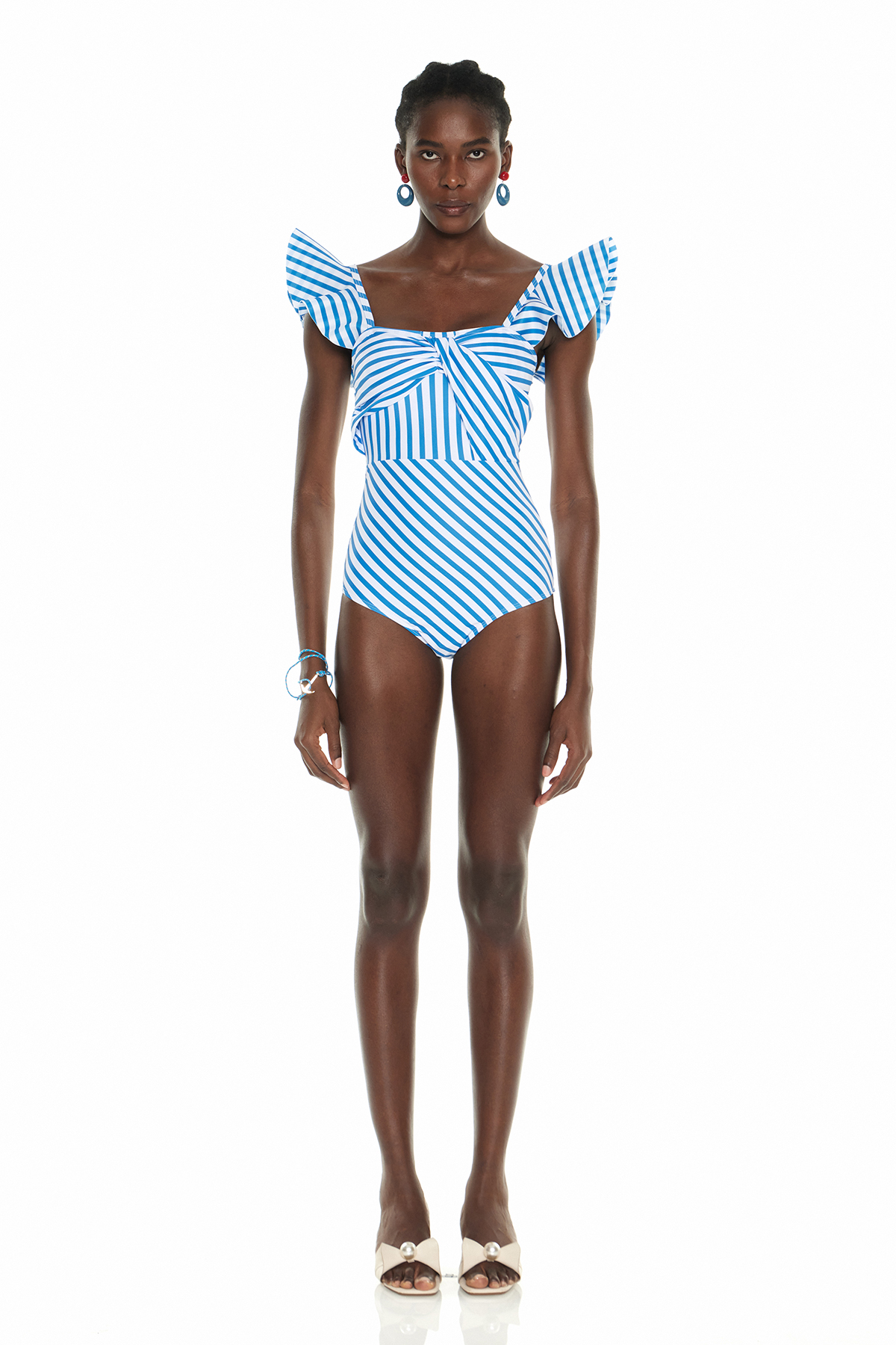 Finnen Ruffle Stripe Swimwear