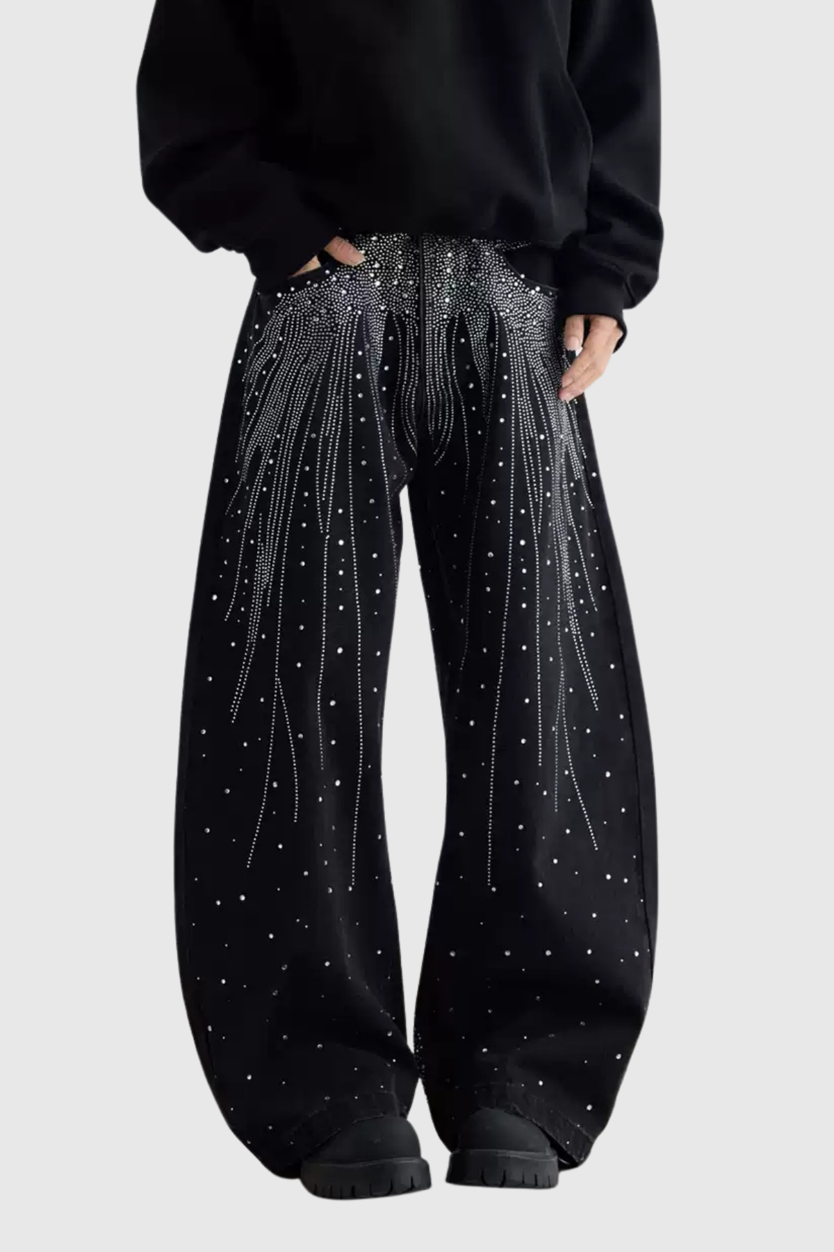 Fion Rhinestone Baggy Jeans
