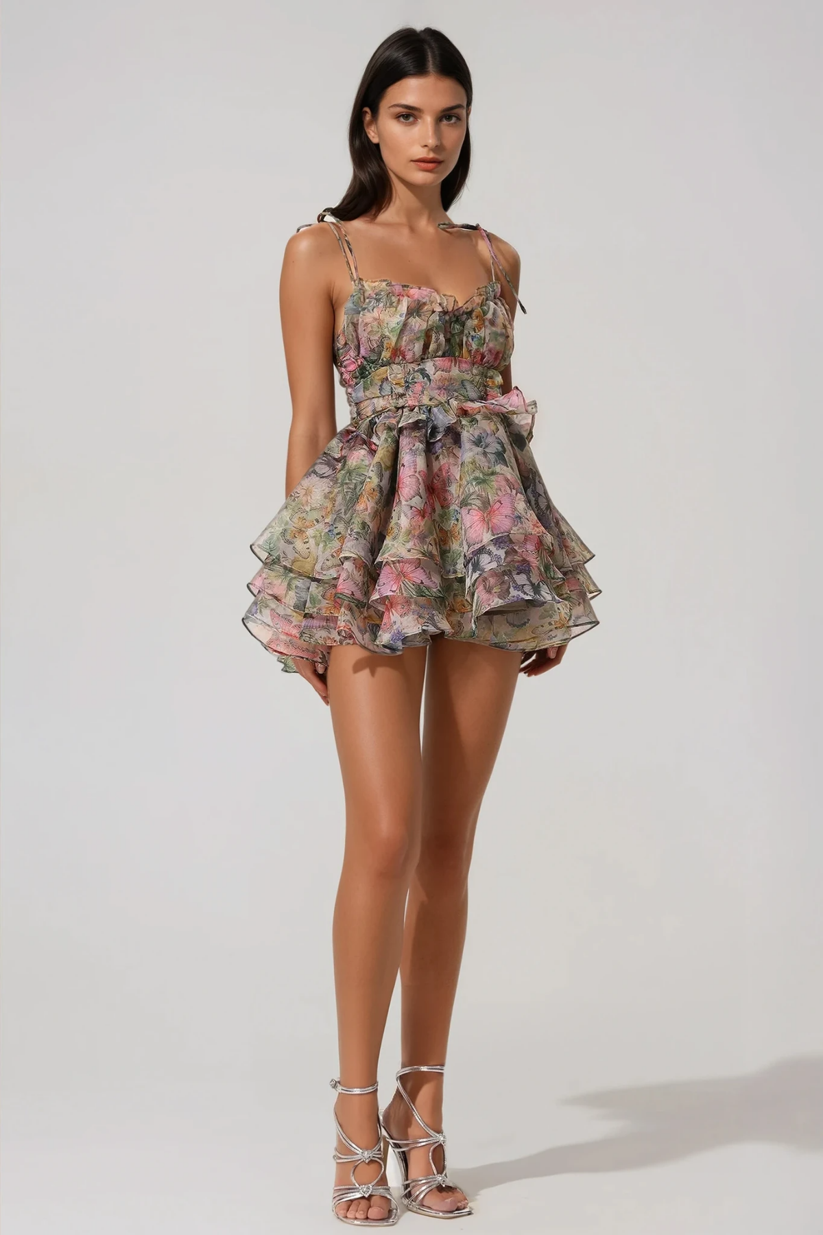 Fionnan Butterfly Ruffle Mini Dress