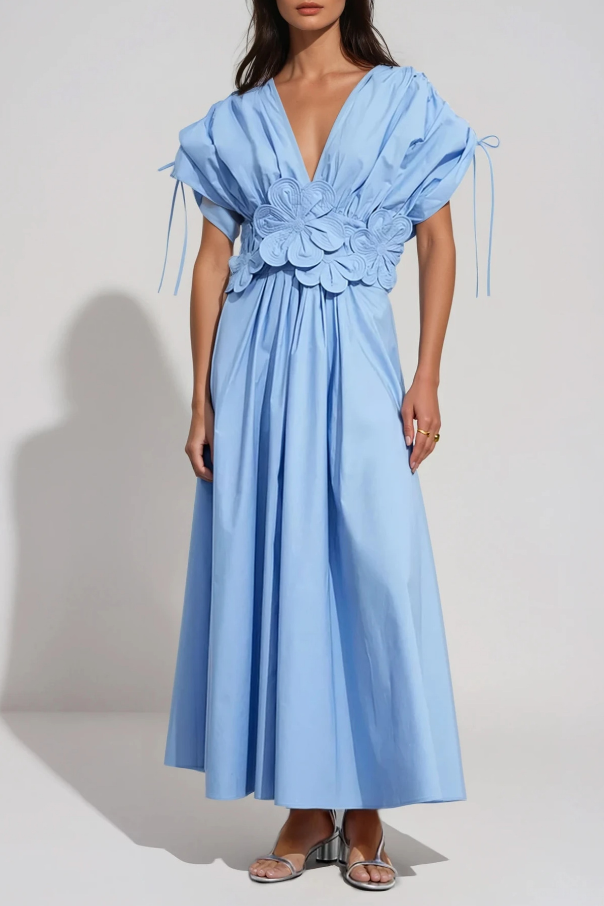 Fionnbarra Flower Ruch Maxi Dress