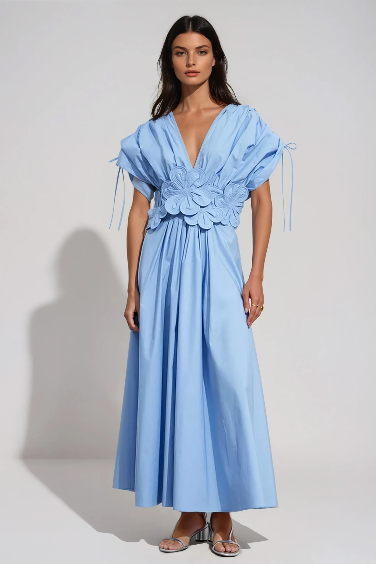 Fionnbarra Flower Ruch Maxi Dress