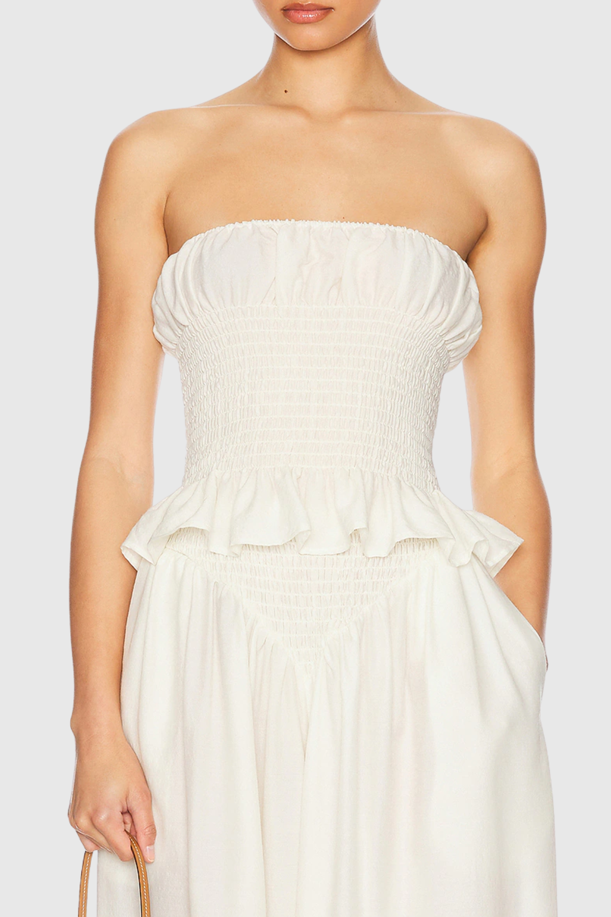 Fionnghuala Strapless Ruch Ruffle Pants Set