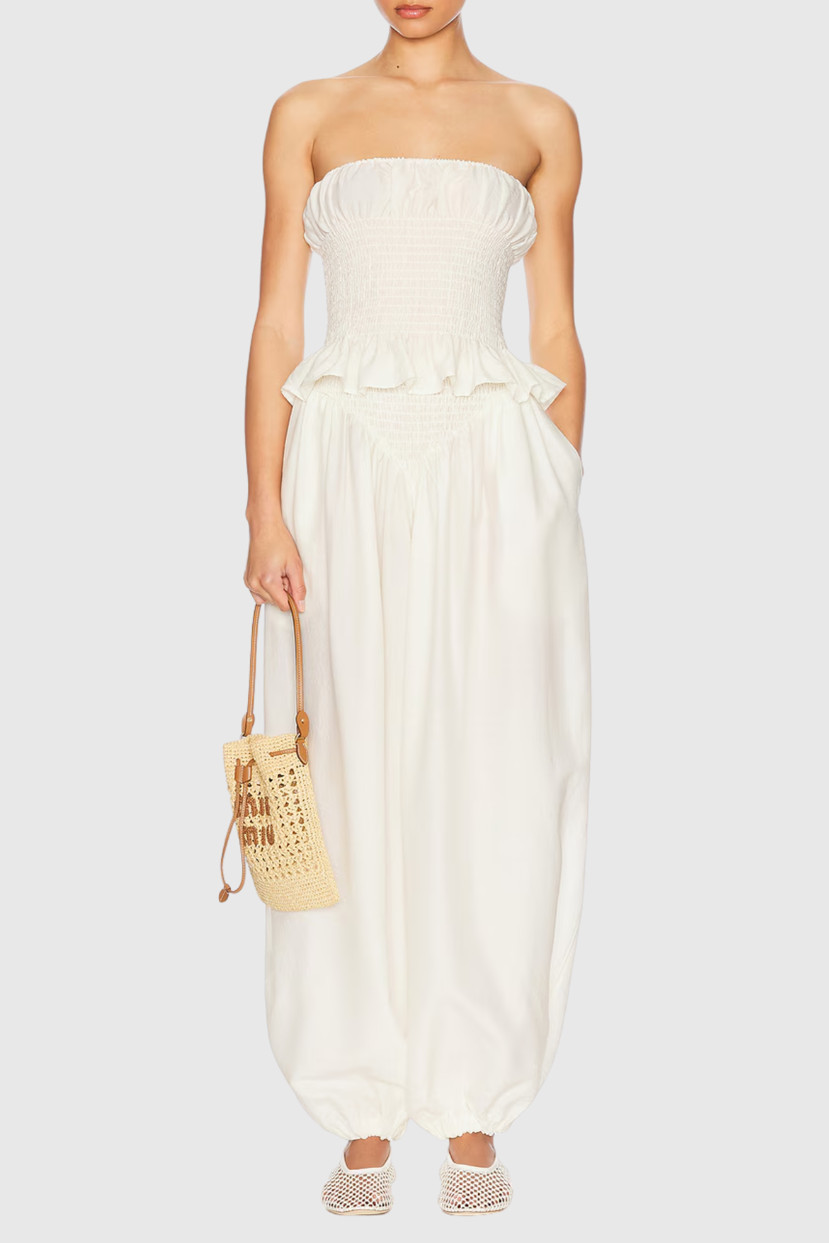 Fionnghuala Strapless Ruch Ruffle Pants Set