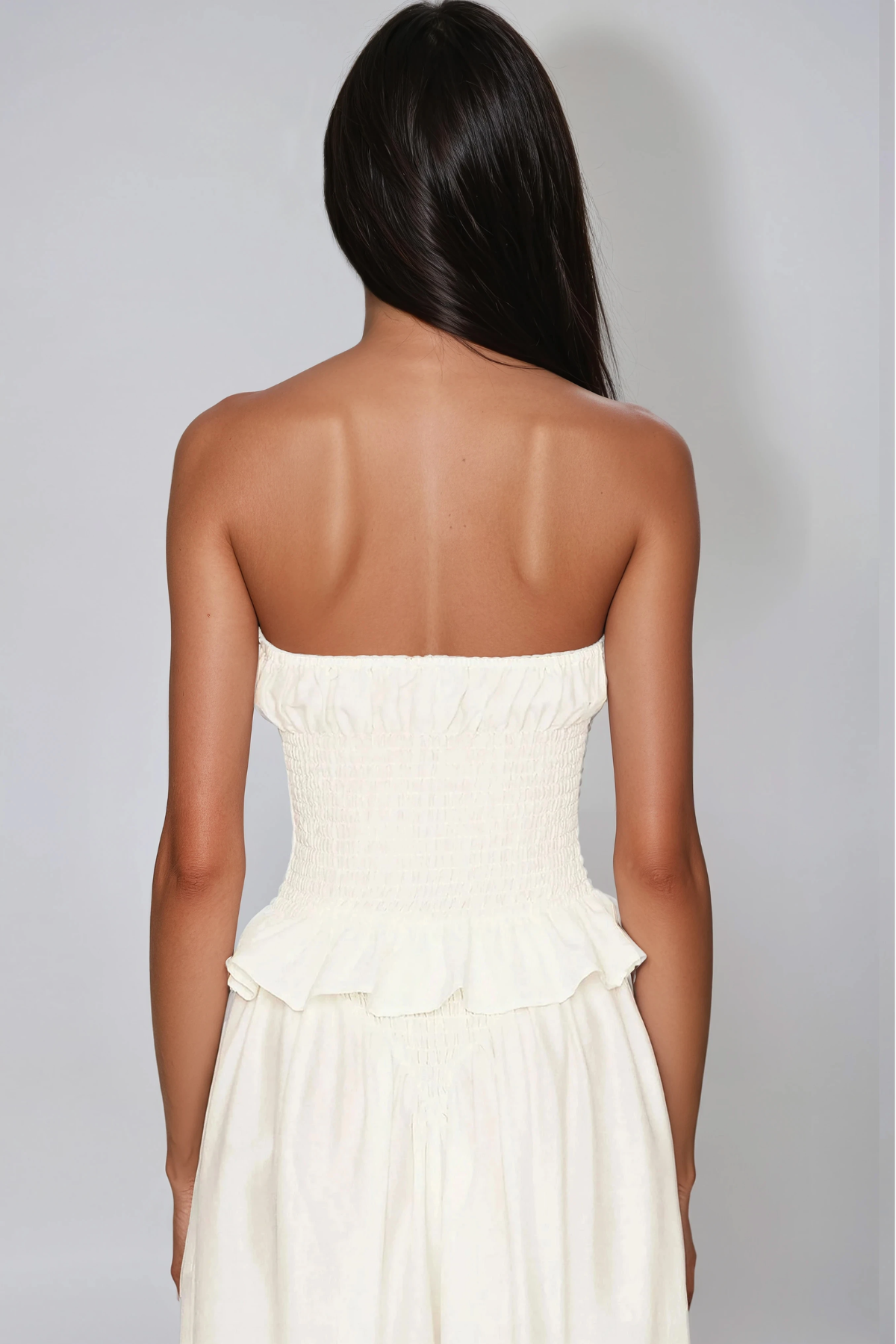 Fionnghuala Strapless Ruch Ruffle Pants Set