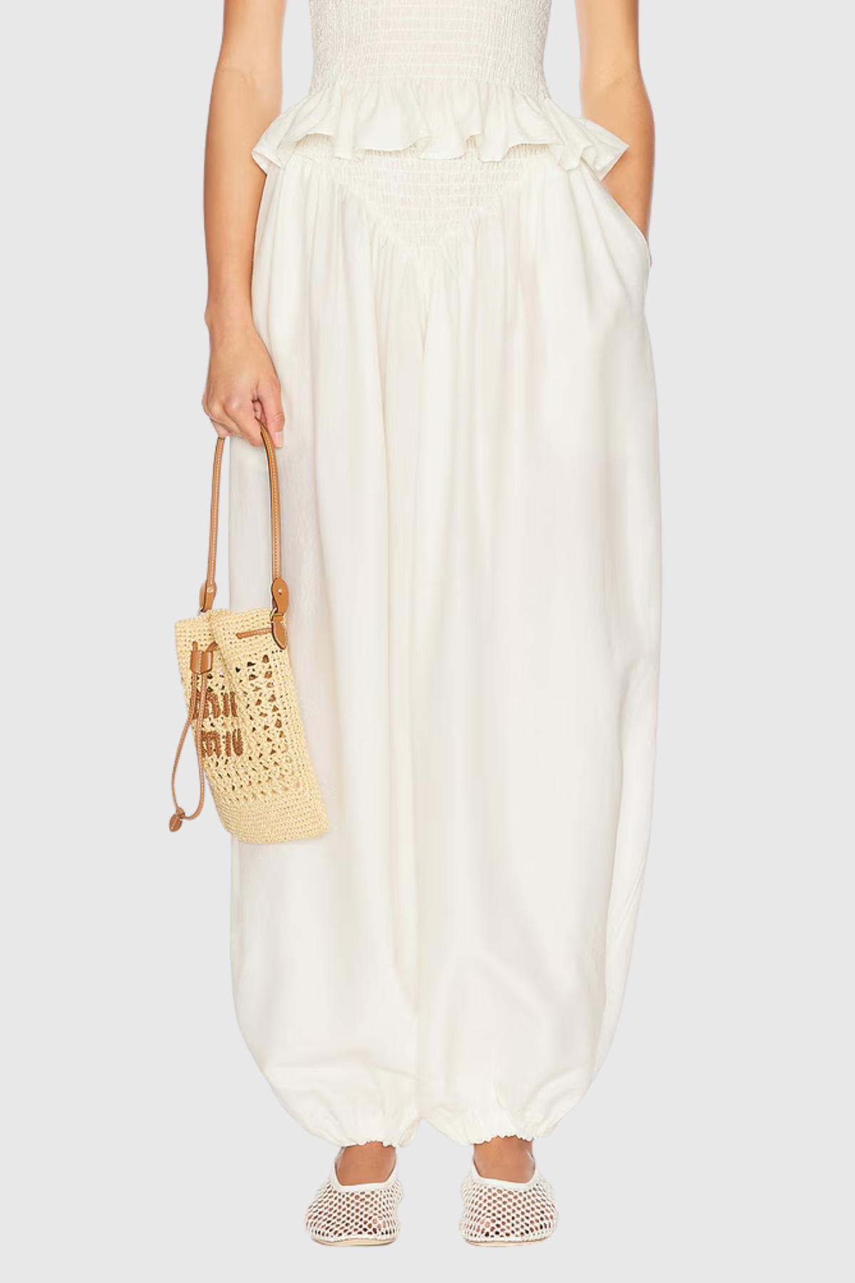 Fionnghuala Strapless Ruch Ruffle Pants Set