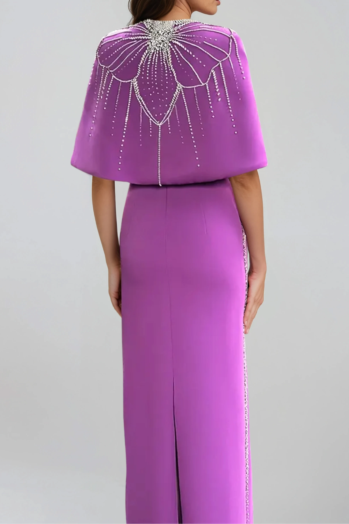 Fionntan Rhinestone Shawl Maxi Dress