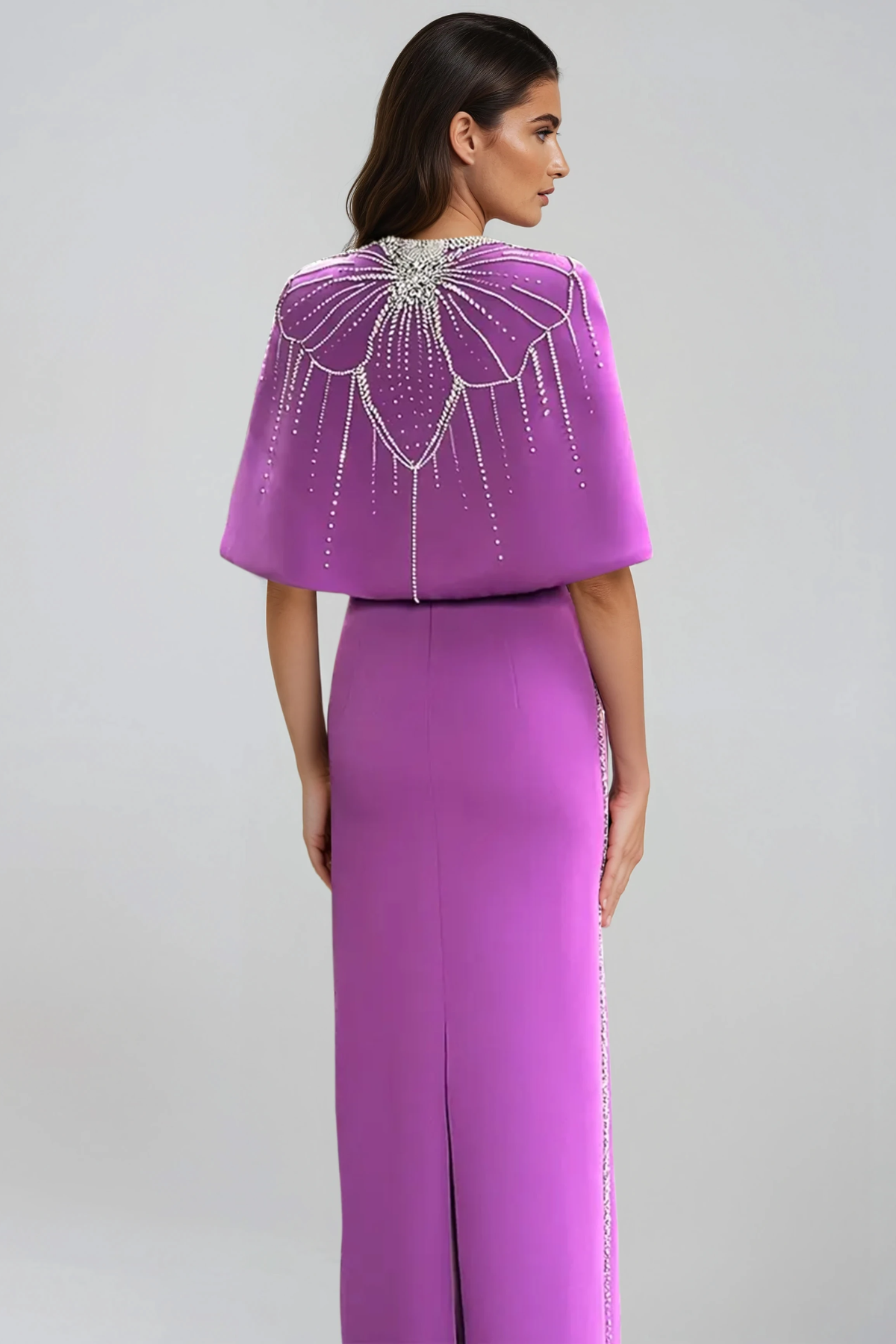 Fionntan Rhinestone Shawl Maxi Dress