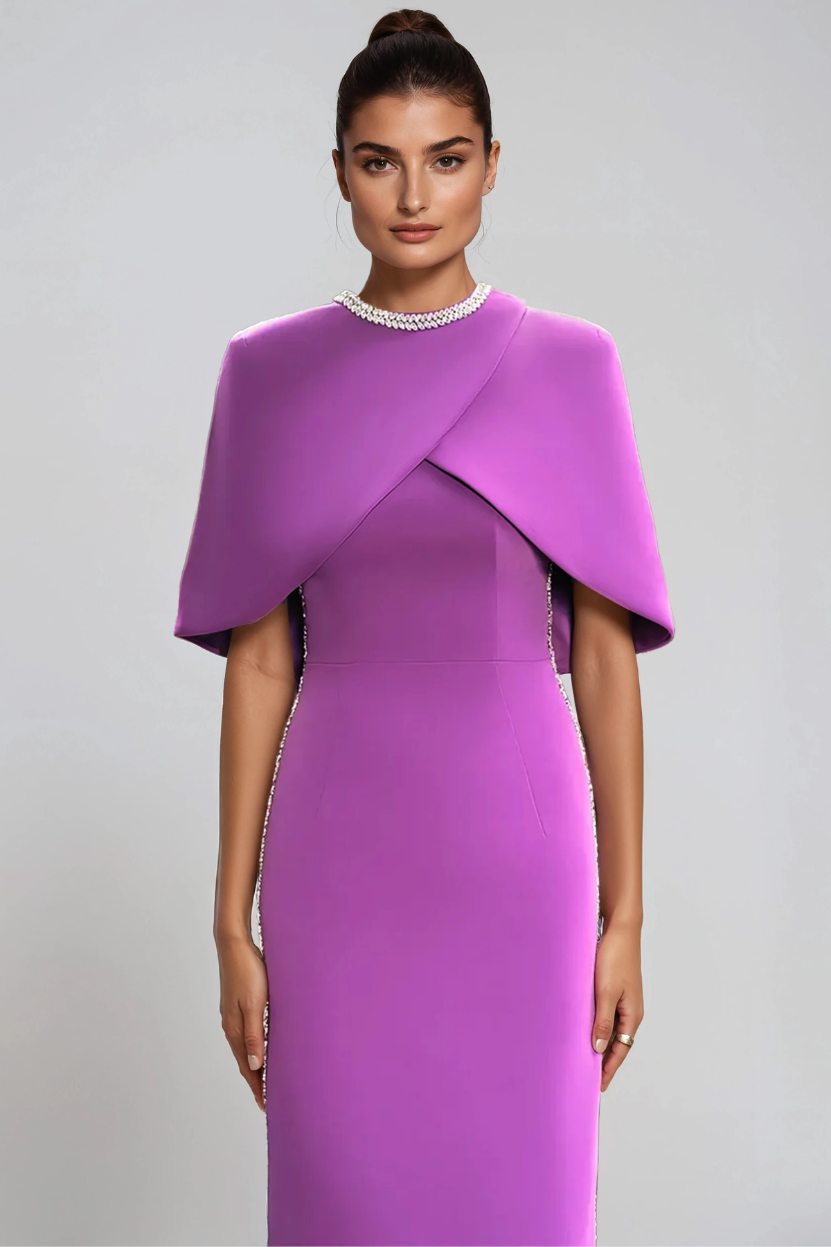 Fionntan Rhinestone Shawl Maxi Dress