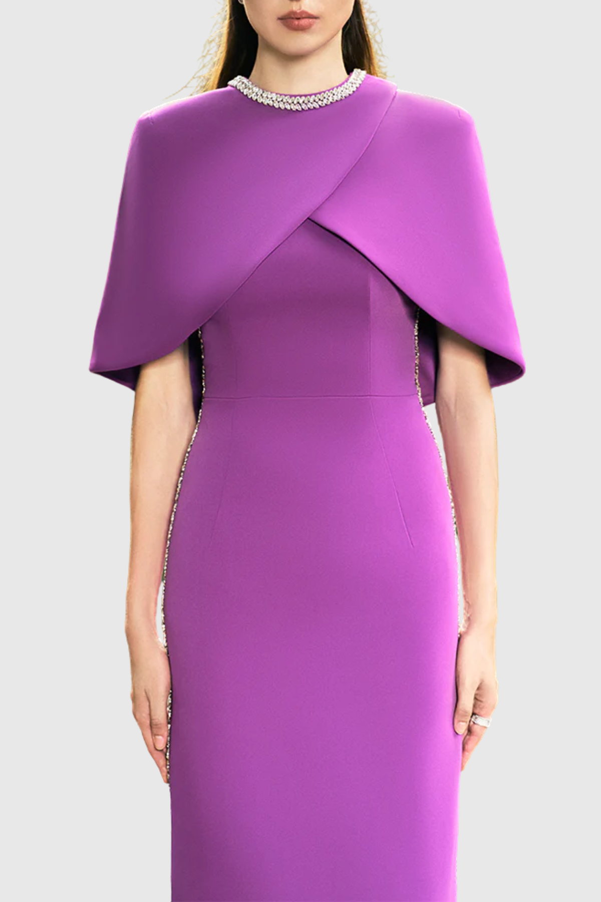 Fionntan Rhinestone Shawl Maxi Dress