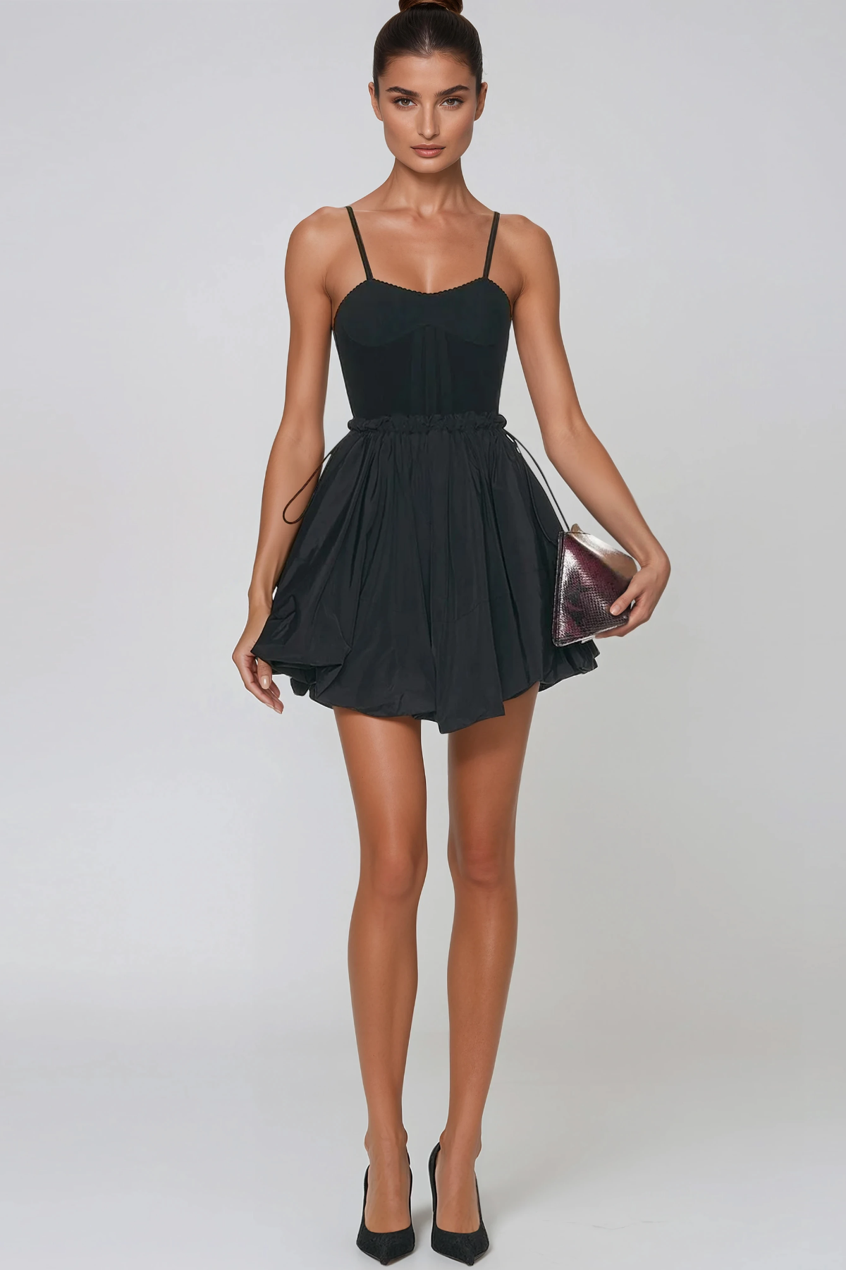 Fionola Spaghetti Bubble Mini Dress