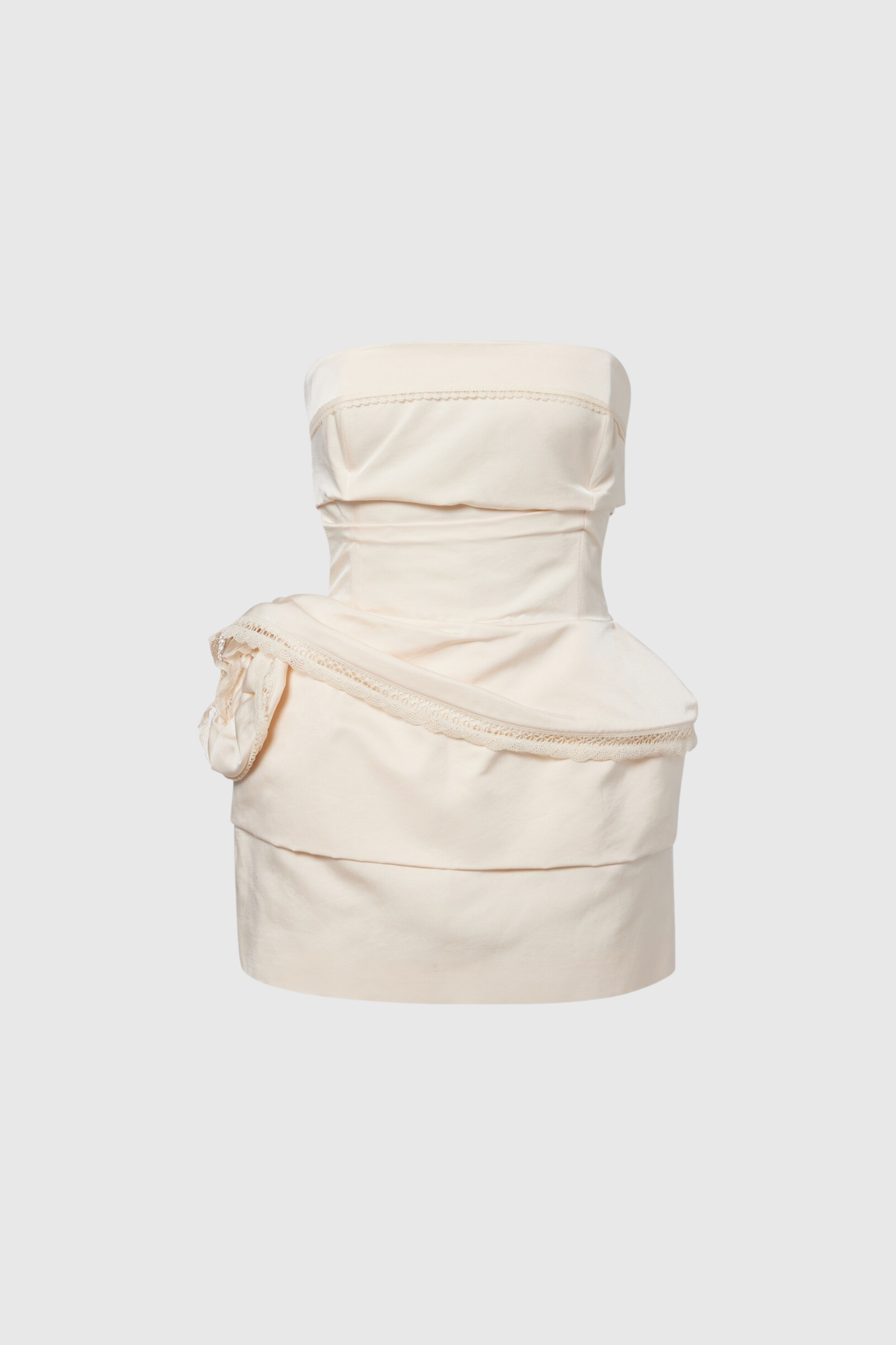 Fioralba Strapless Flower Ruch Mini Dress