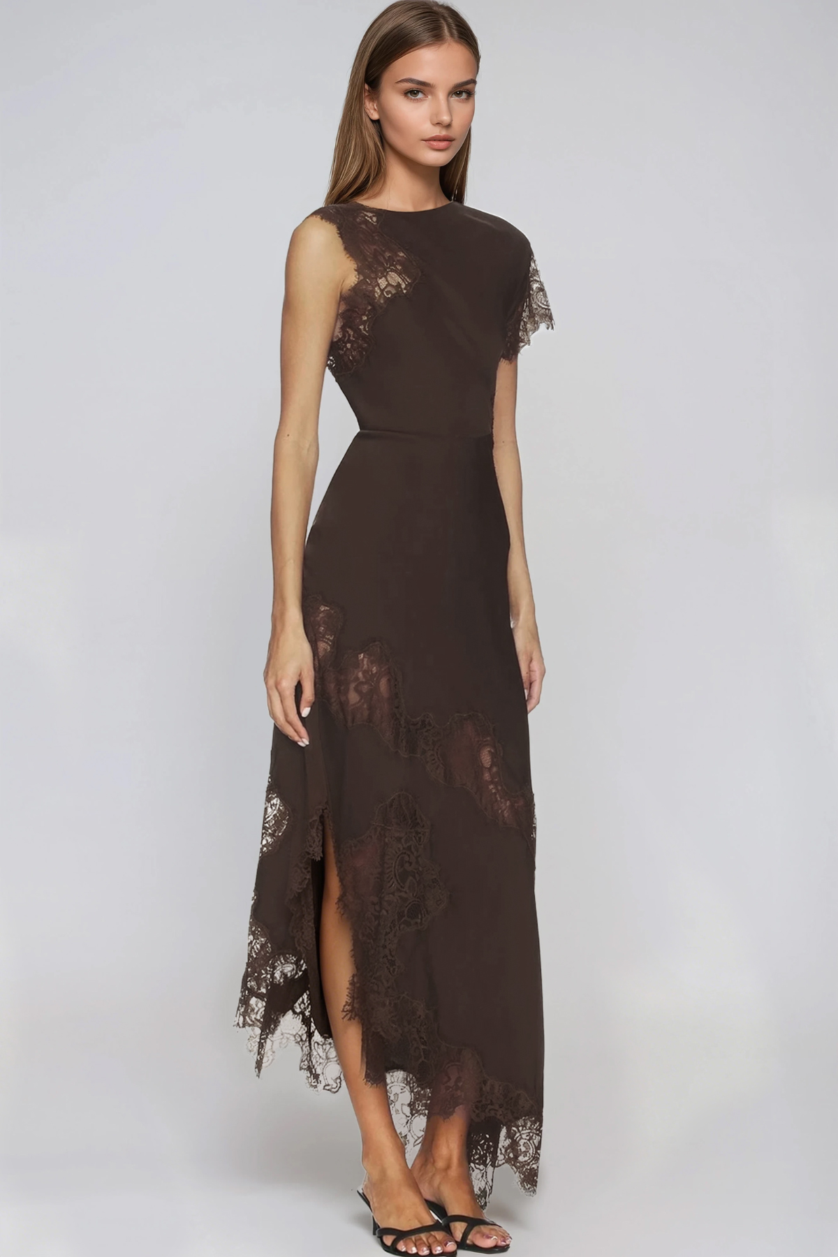 Firdaus Asymmetric Lace Maxi Dress – Innovare Denim