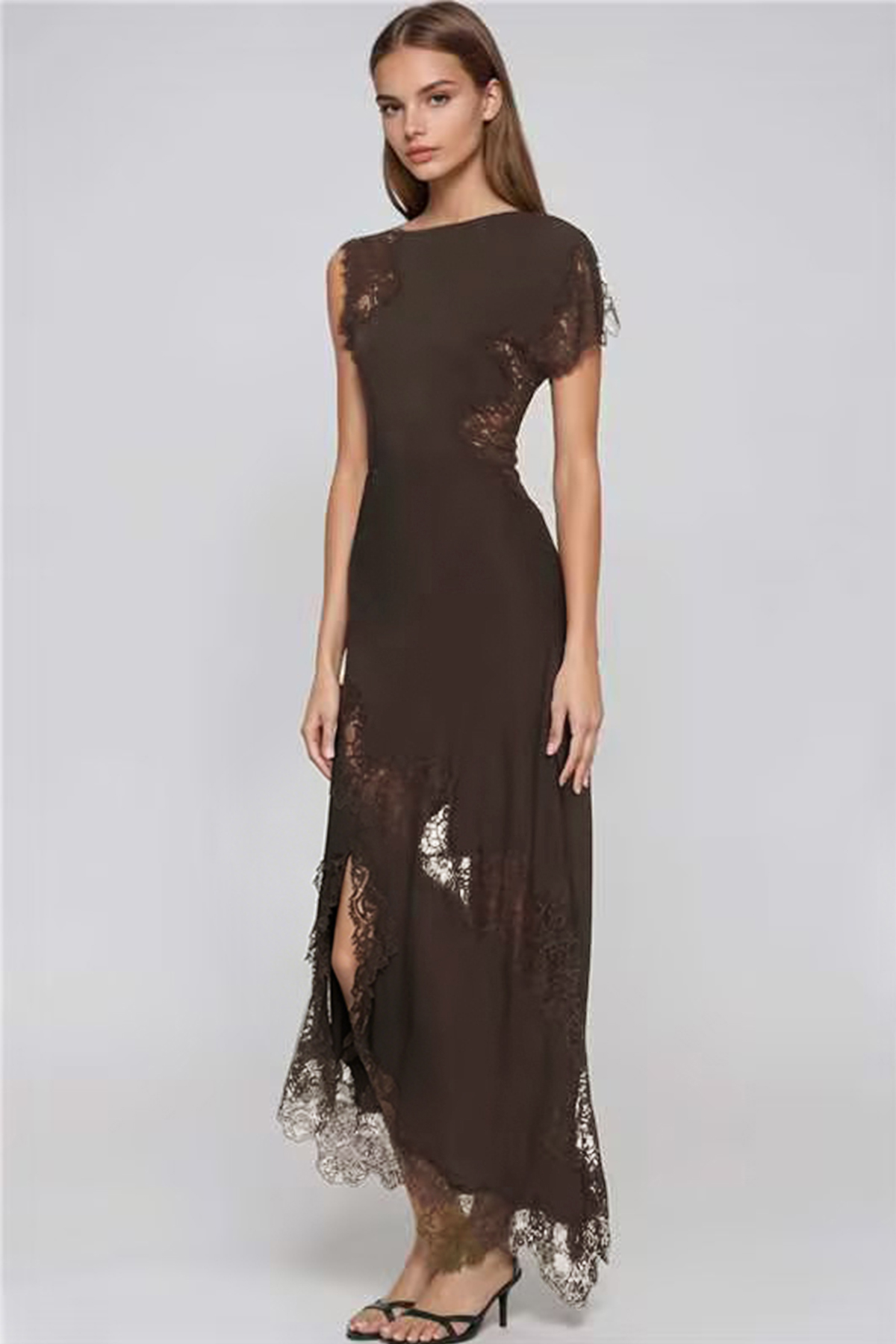 Firdaus Asymmetric Lace Maxi Dress – Innovare Denim