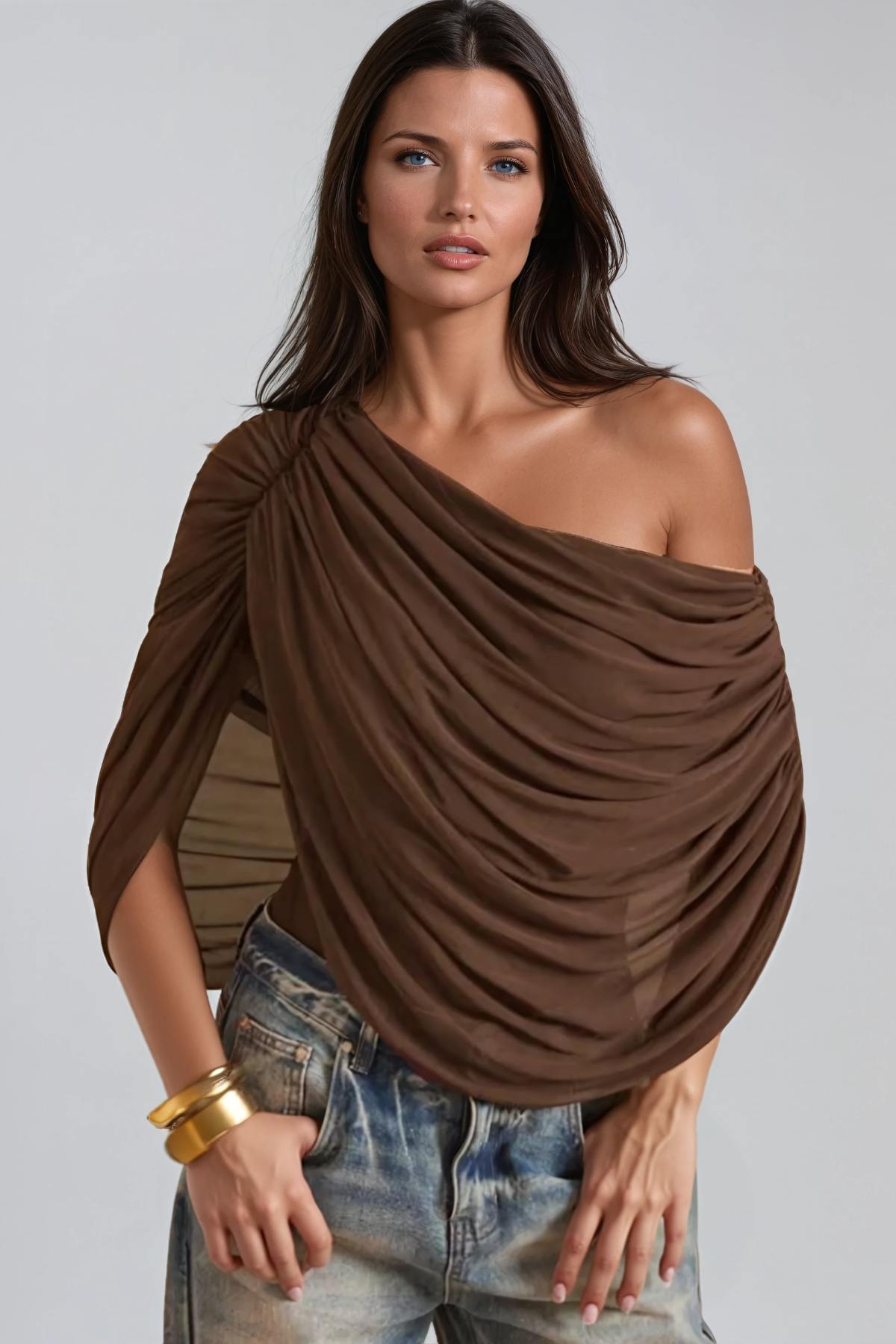 Firdos Draped Mesh Bodysuit