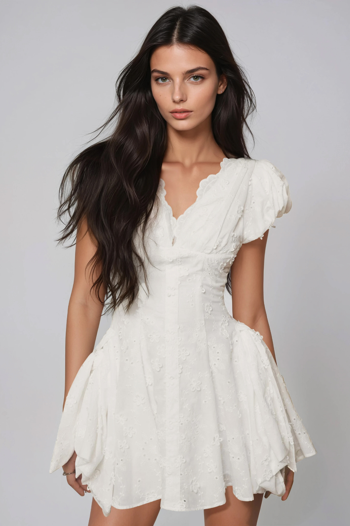 Firmino Flower Ruffle Mini Dress