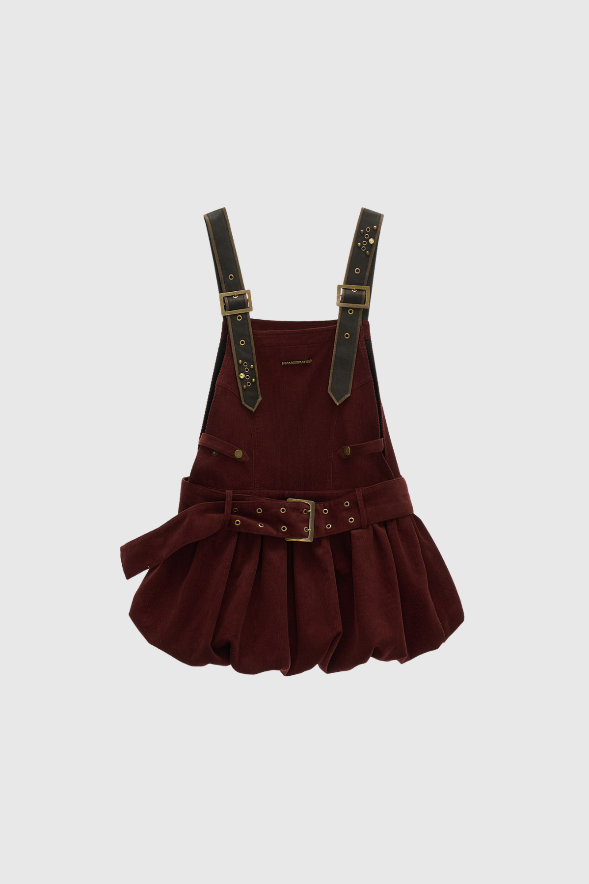 Firminus Buckle Corduroy Mini Dress