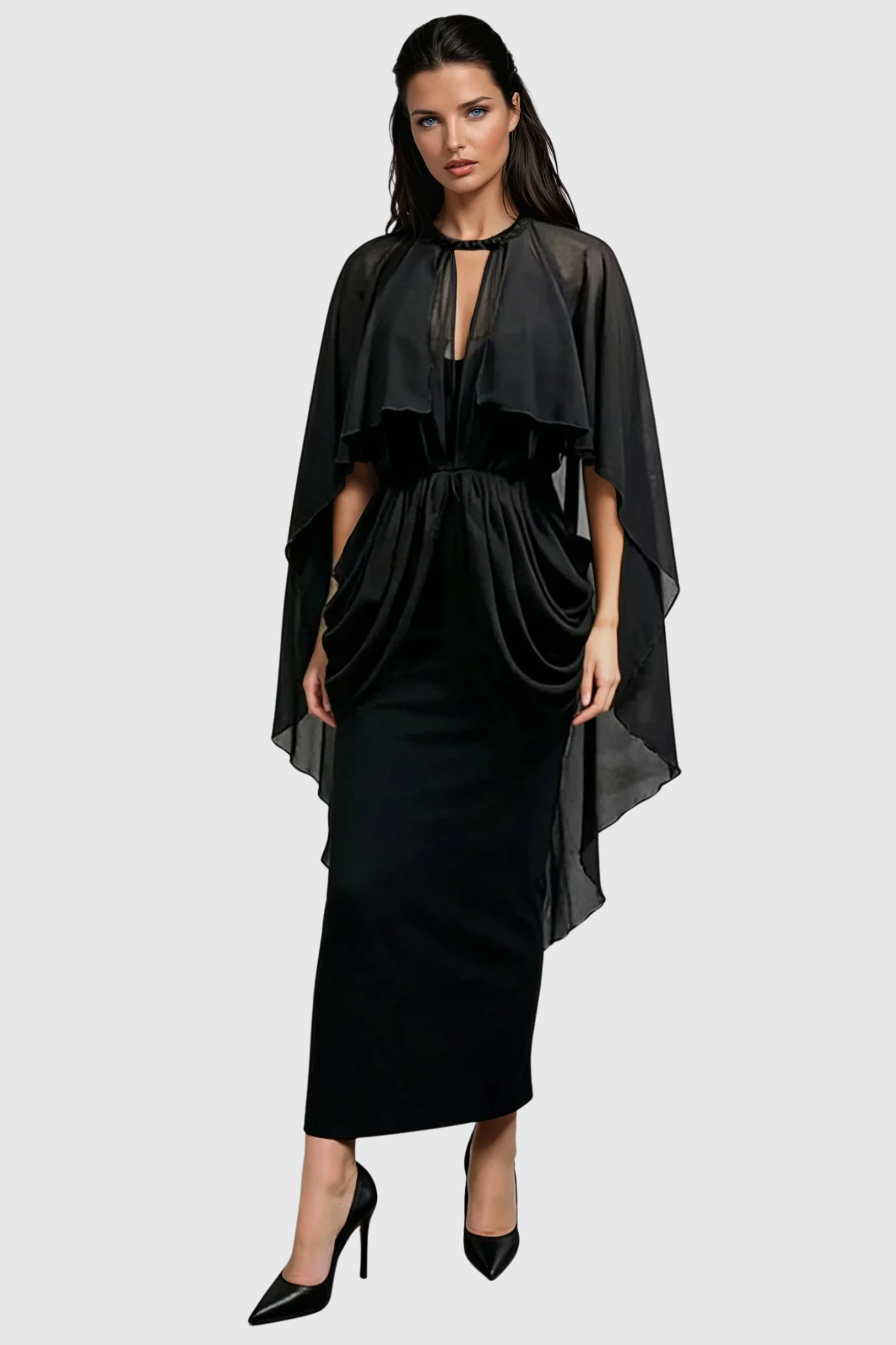 Firuz Draped Shawl Maxi Dress