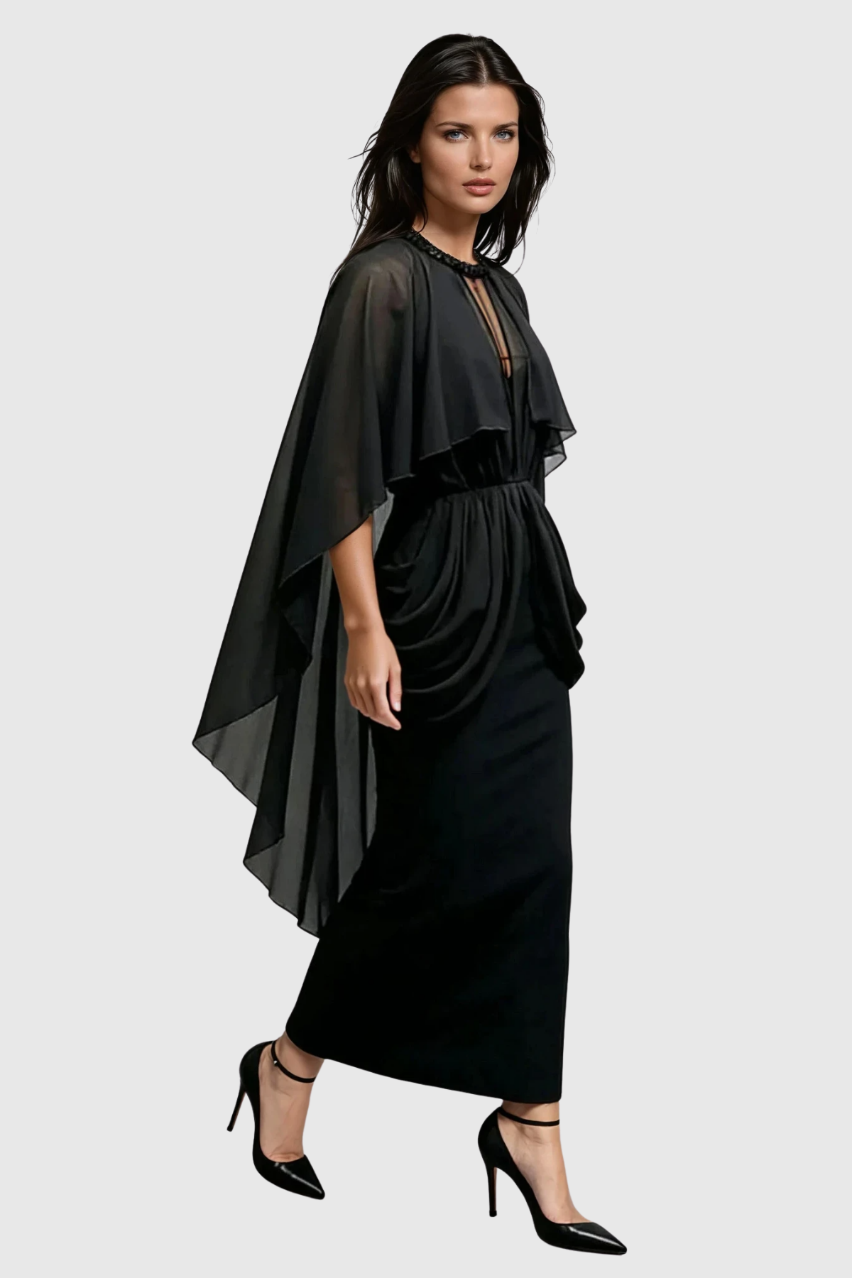 Firuz Draped Shawl Maxi Dress