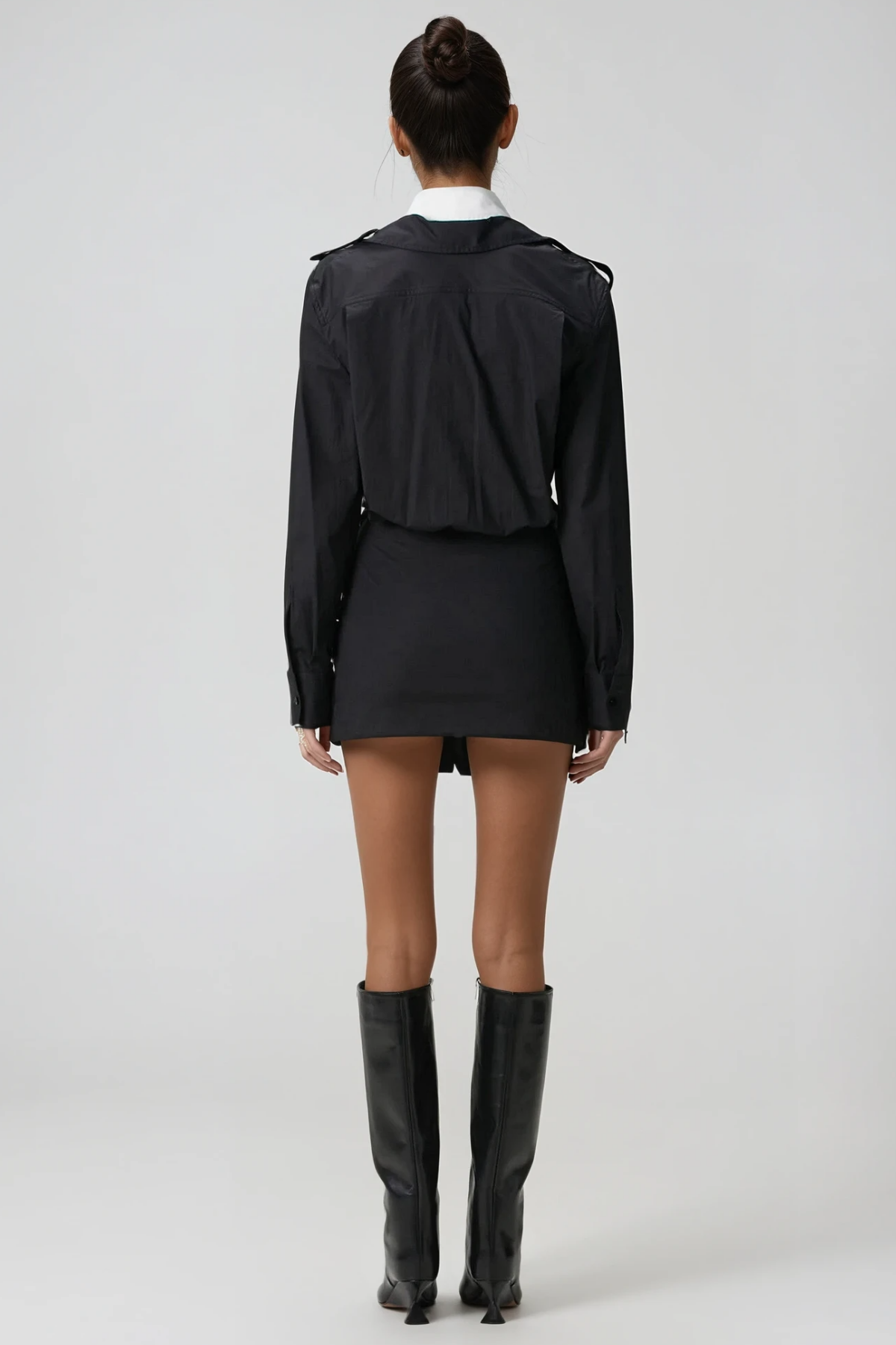 Fishel Colorblock Mini Shirt Dress