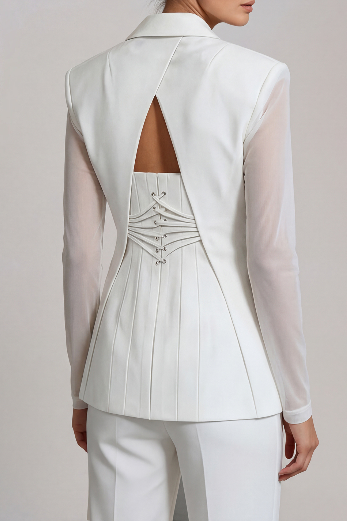 Fitri Mesh Cutout Blazer