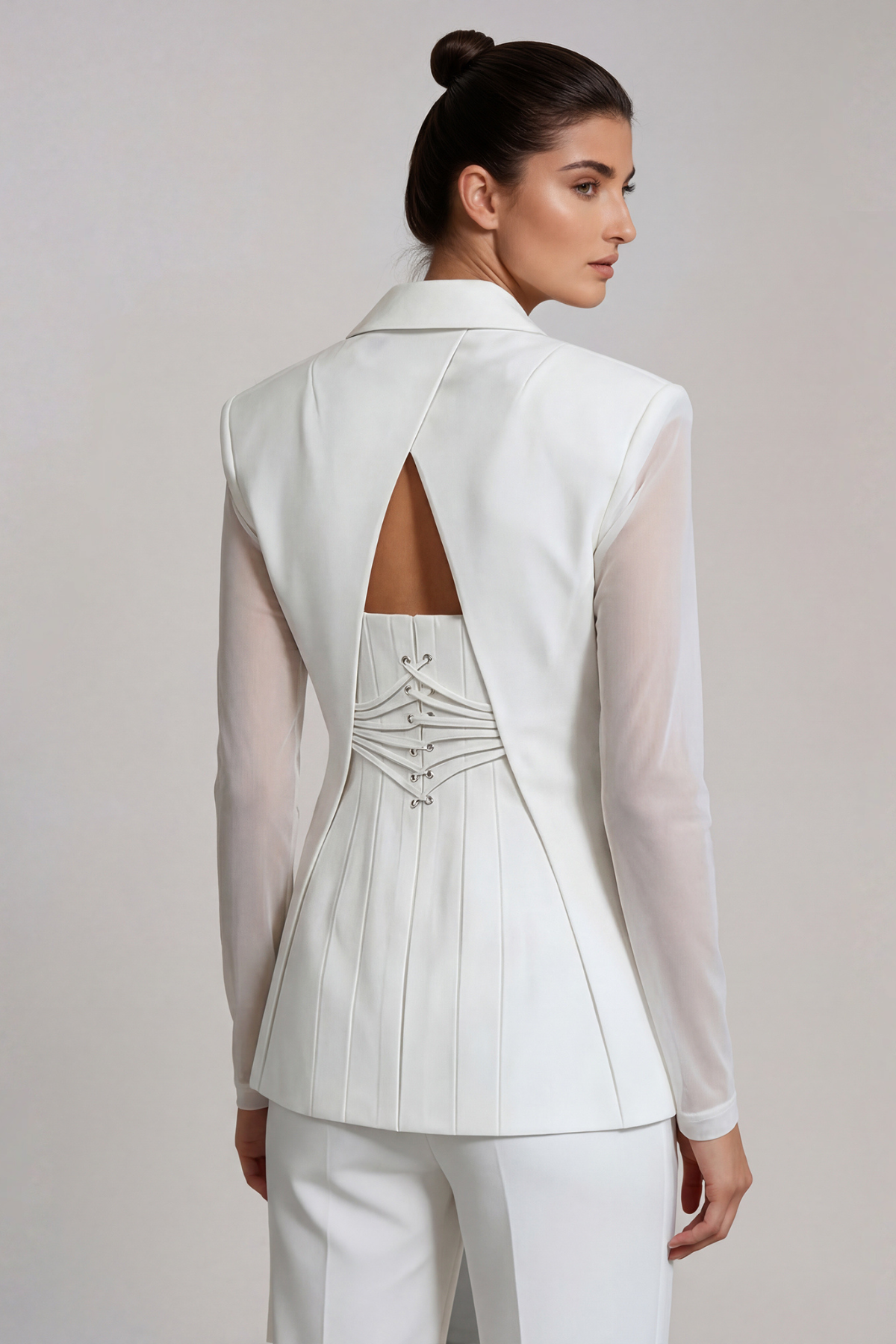 Fitri Mesh Cutout Blazer