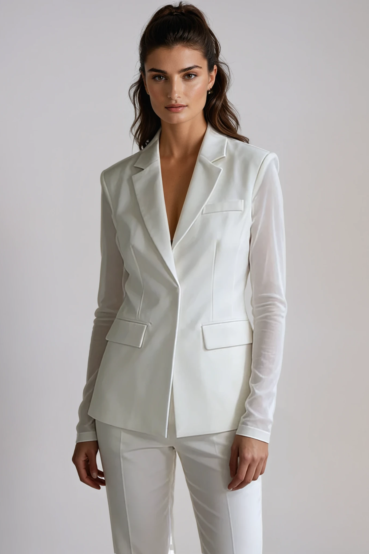 Fitri Mesh Cutout Blazer