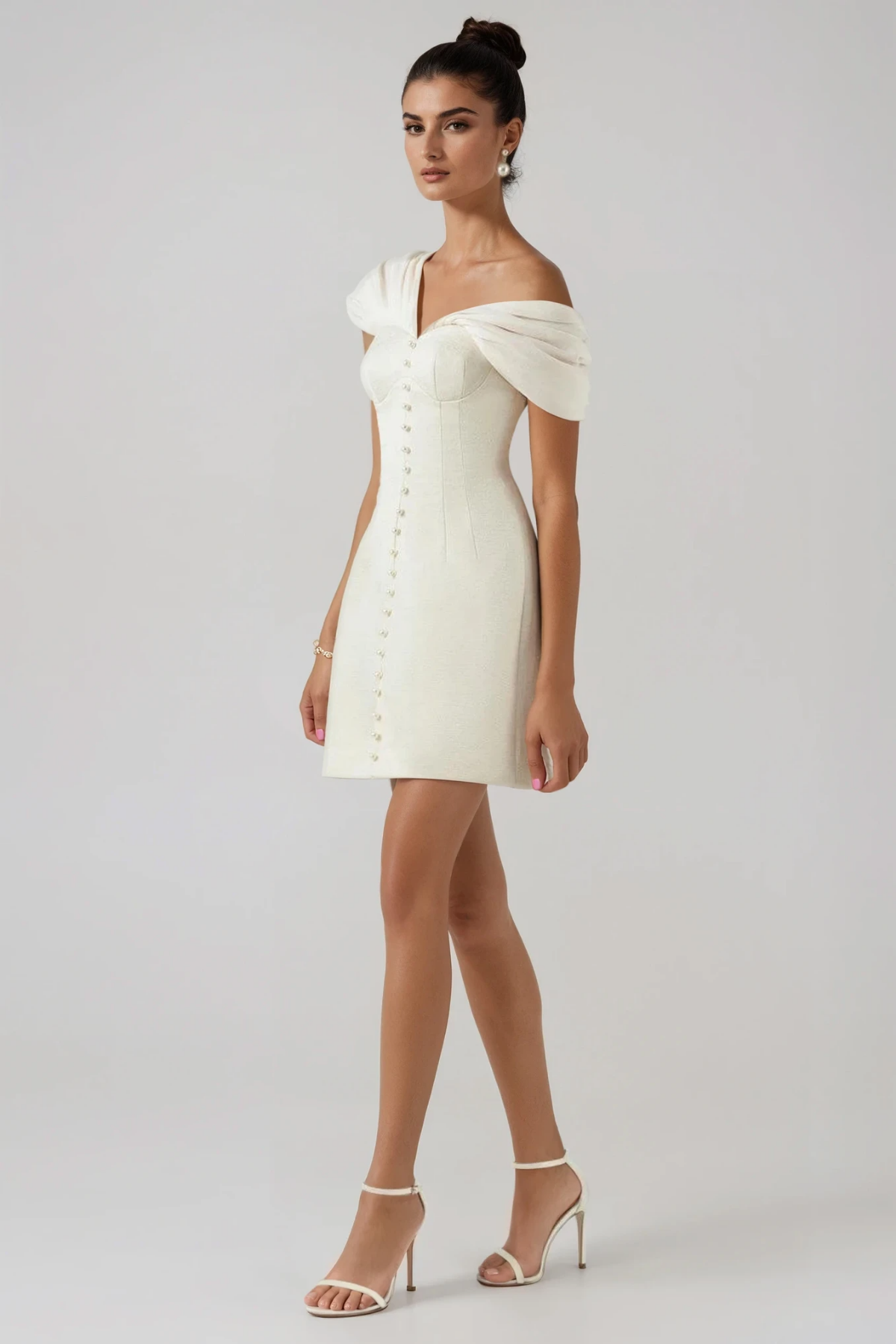 Fitzwilliam One Shoulder Ruch Mini Dress