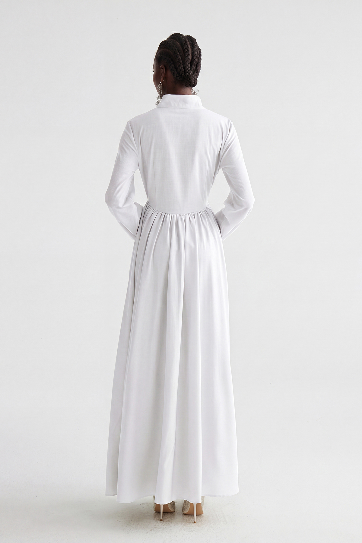 Fizza Plunge Ruch Maxi Dress
