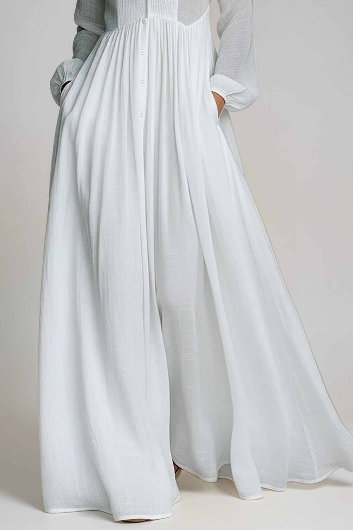 Fizza Plunge Ruch Maxi Dress