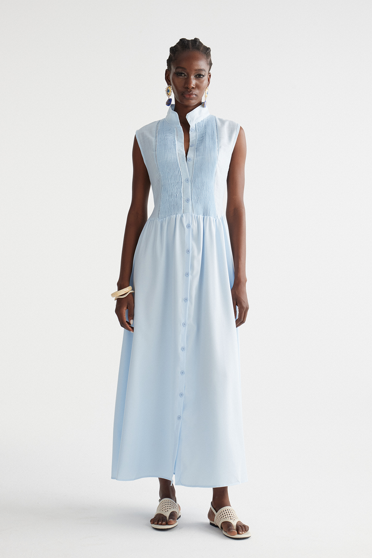 Fizza Plunge Sleeveless Maxi Dress