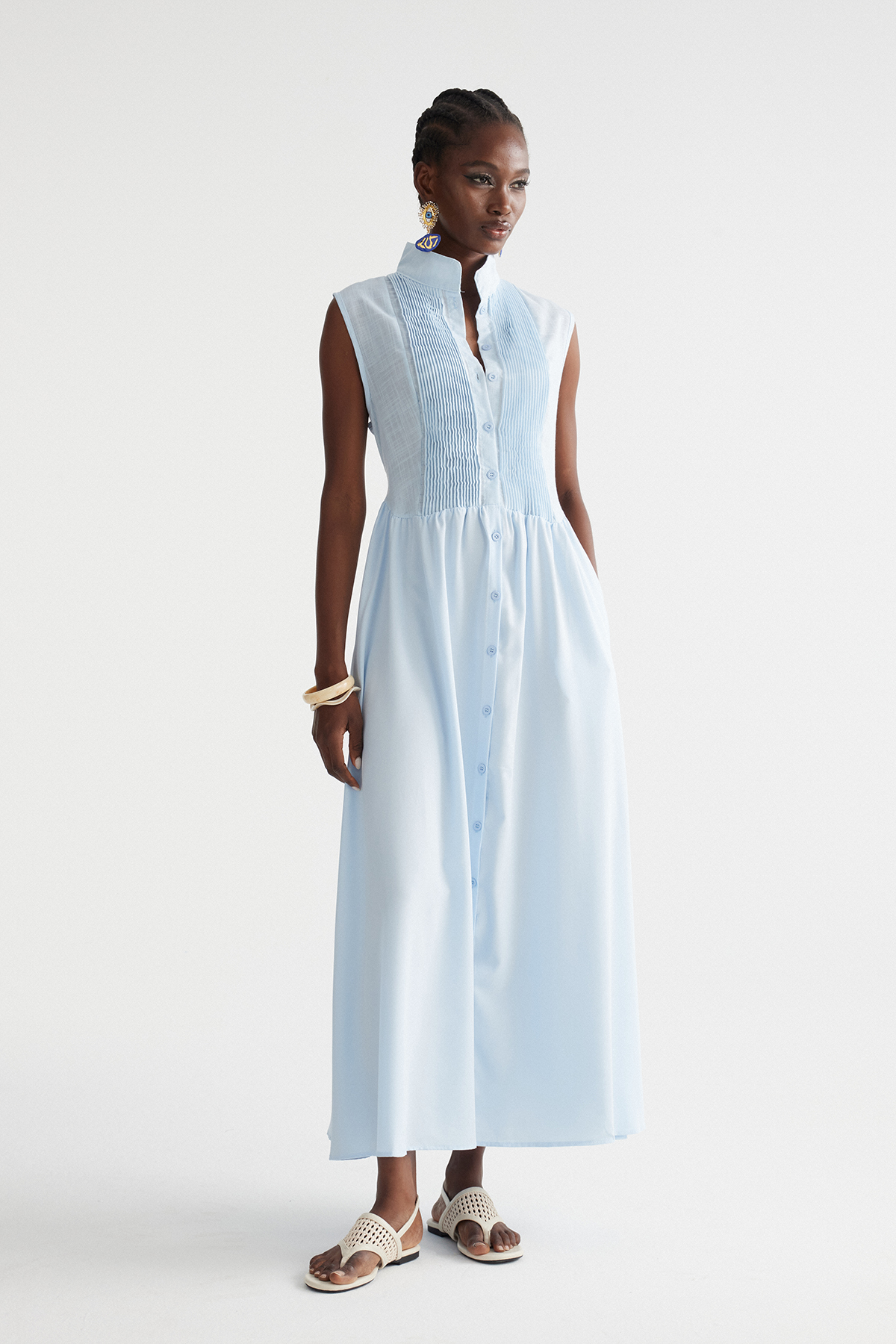 Fizza Plunge Sleeveless Maxi Dress