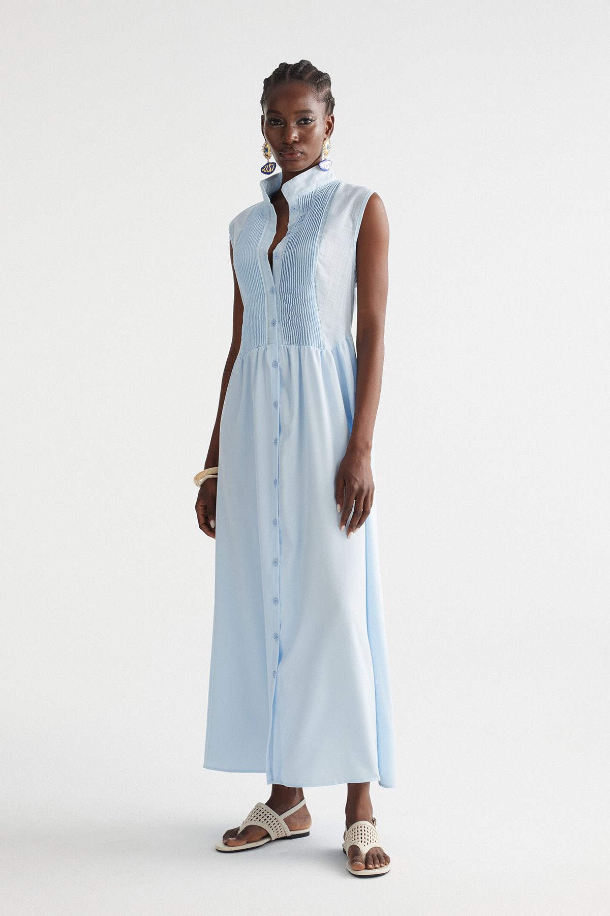 Fizza Plunge Sleeveless Maxi Dress