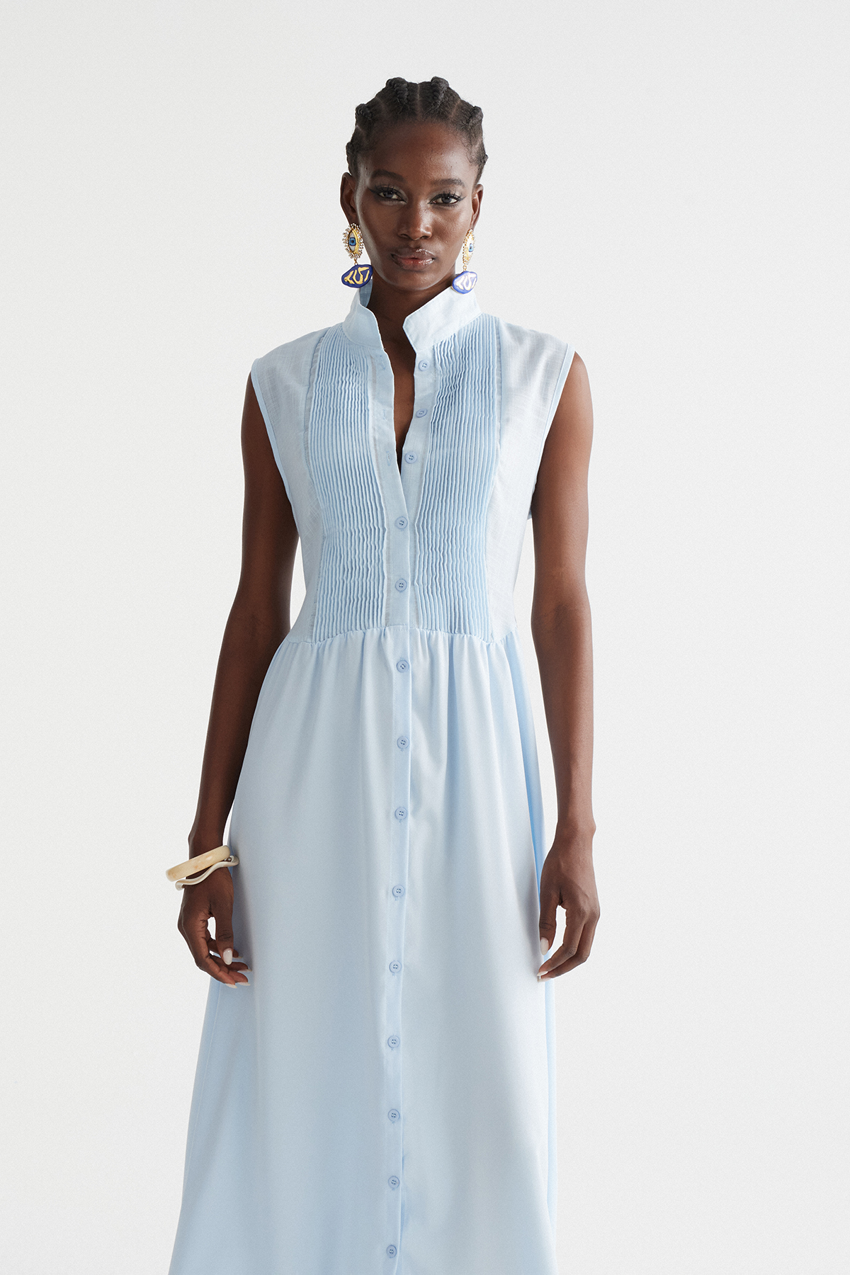 Fizza Plunge Sleeveless Maxi Dress