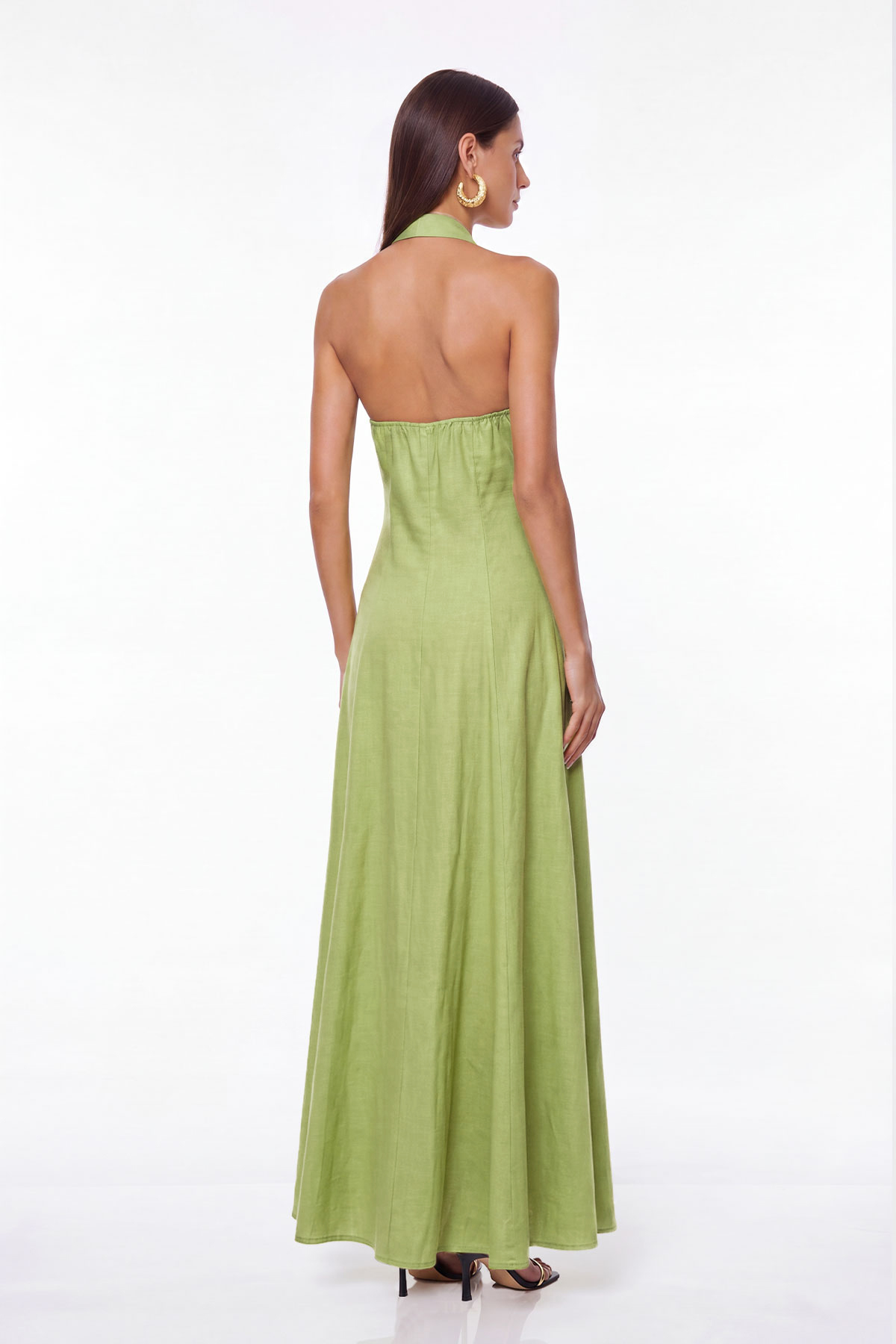 Fizza Sleeveless Ruffle Maxi Shirt Dress