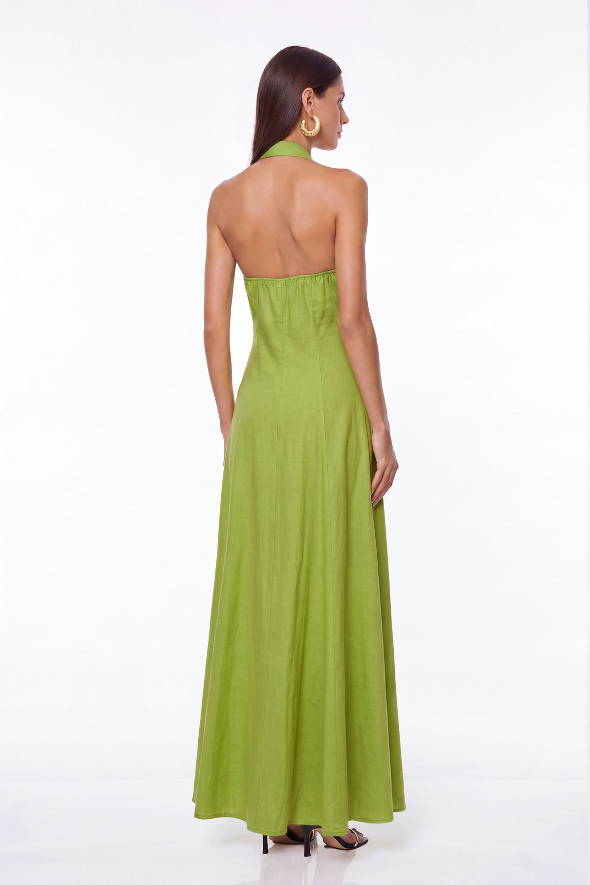 Fizza Sleeveless Ruffle Maxi Shirt Dress