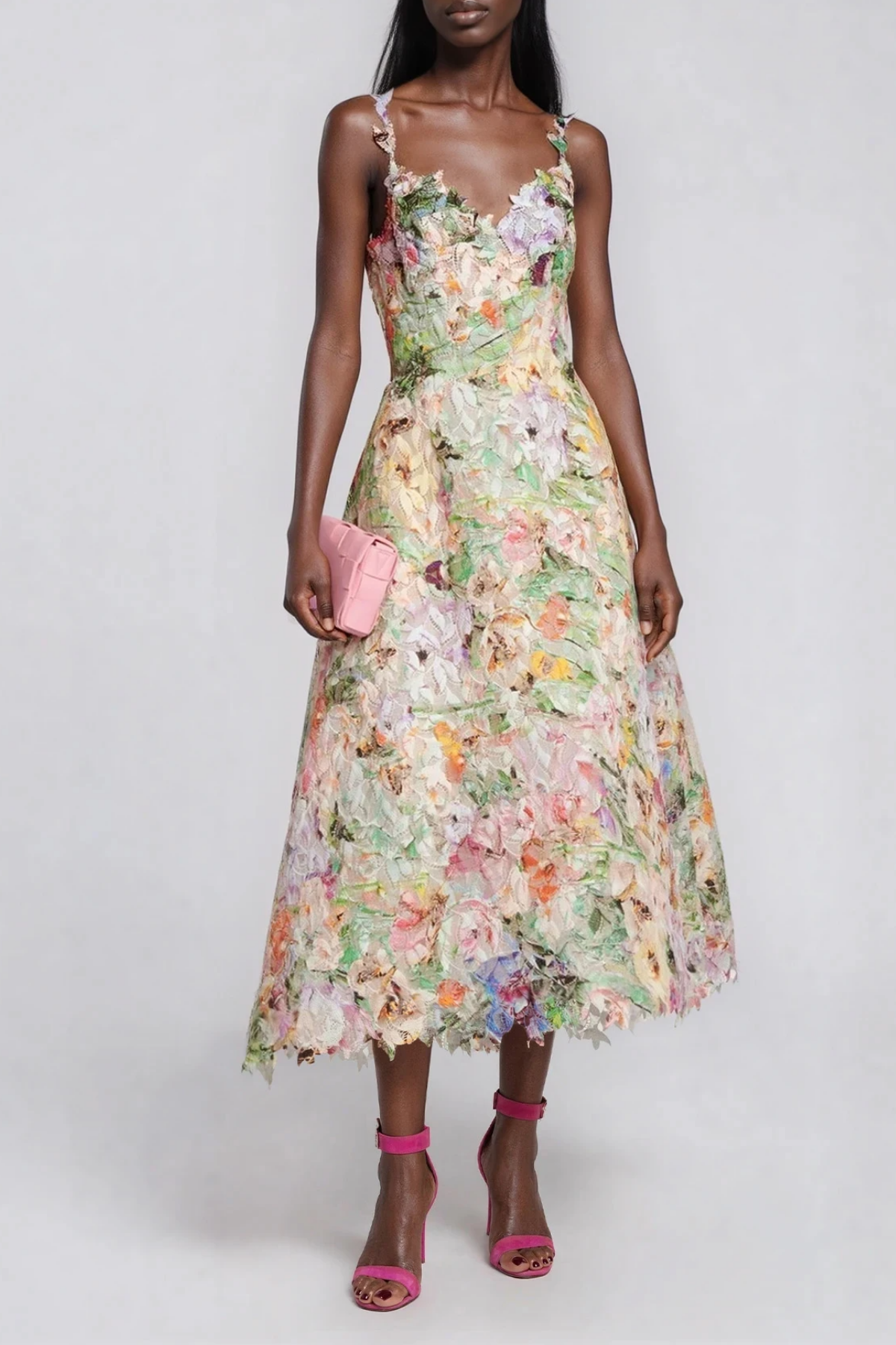 Flaithri Spaghetti Floral Midi Dress
