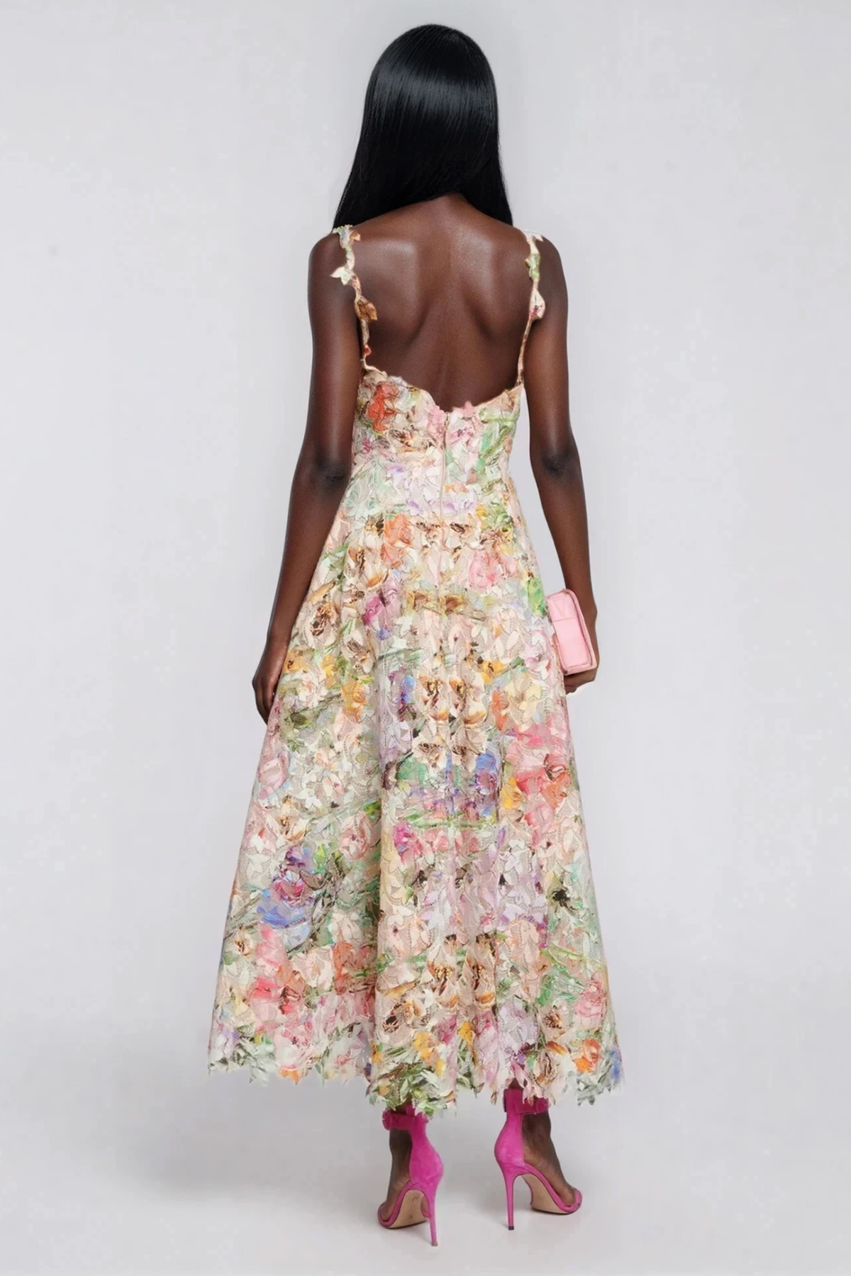 Flaithri Spaghetti Floral Midi Dress