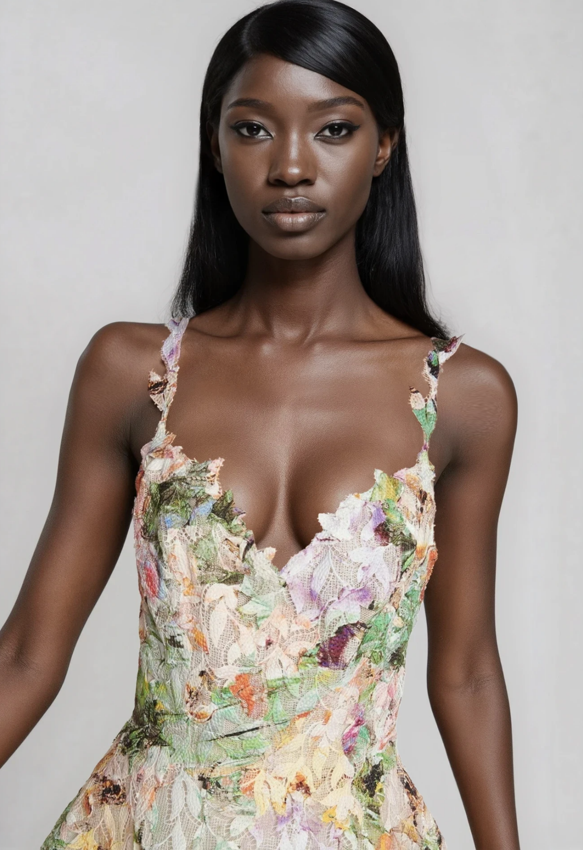 Flaithri Spaghetti Floral Midi Dress