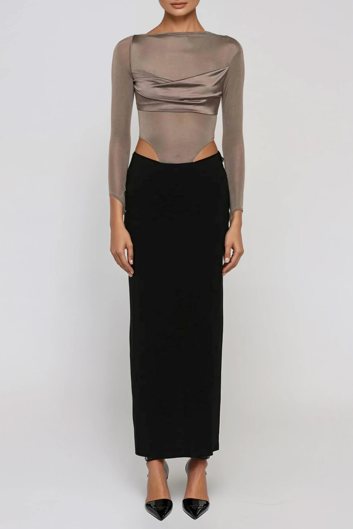 Flaminia Long Sleeve Mesh Bodysuit