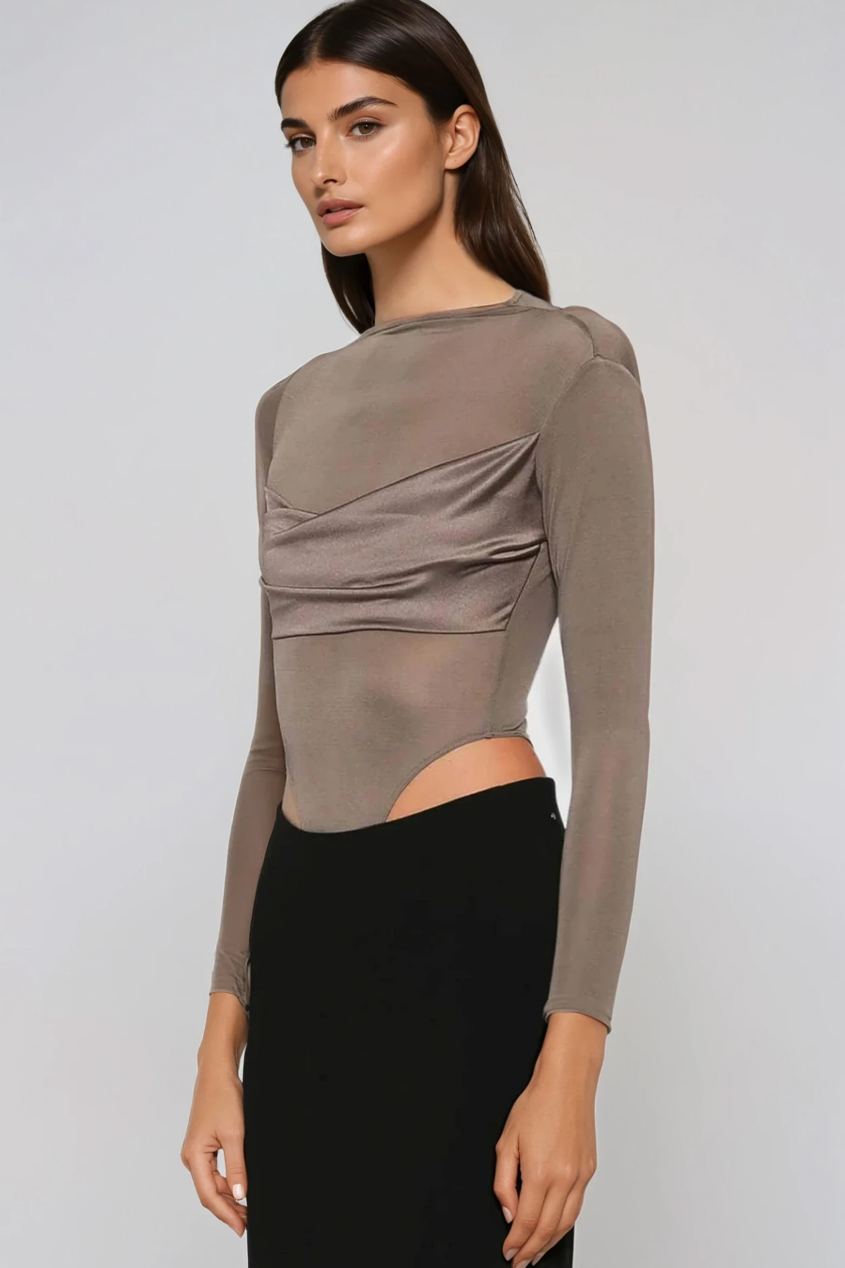 Flaminia Long Sleeve Mesh Bodysuit