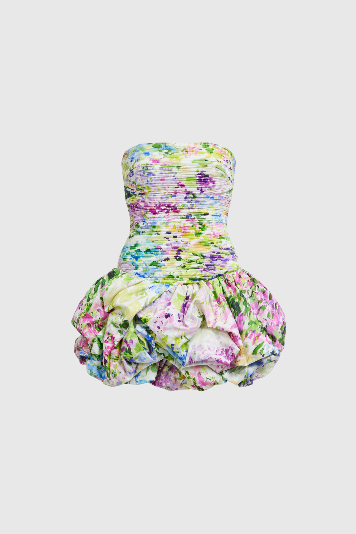 Flannan Strapless Ruch Print Mini Dress