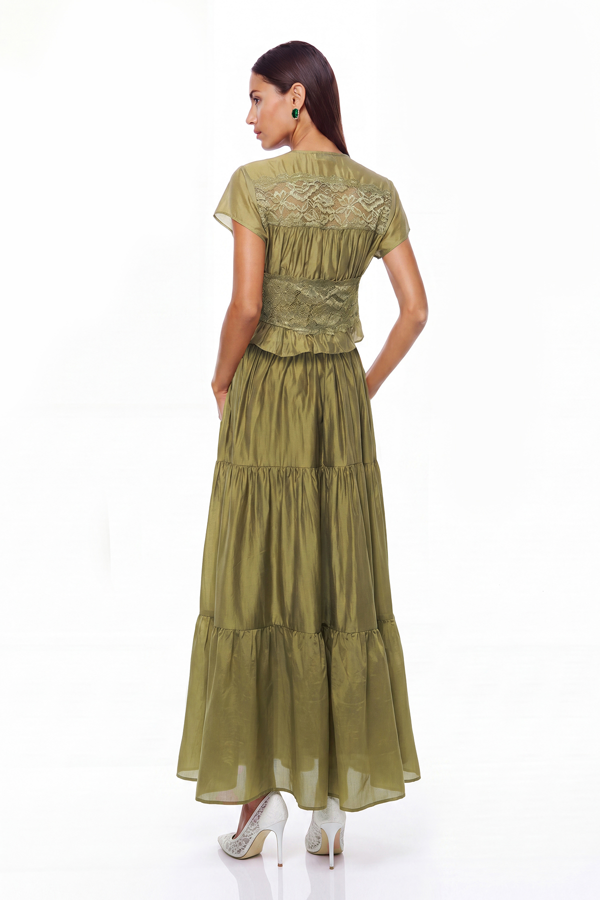 Flavie Crop Lace Skirt Set