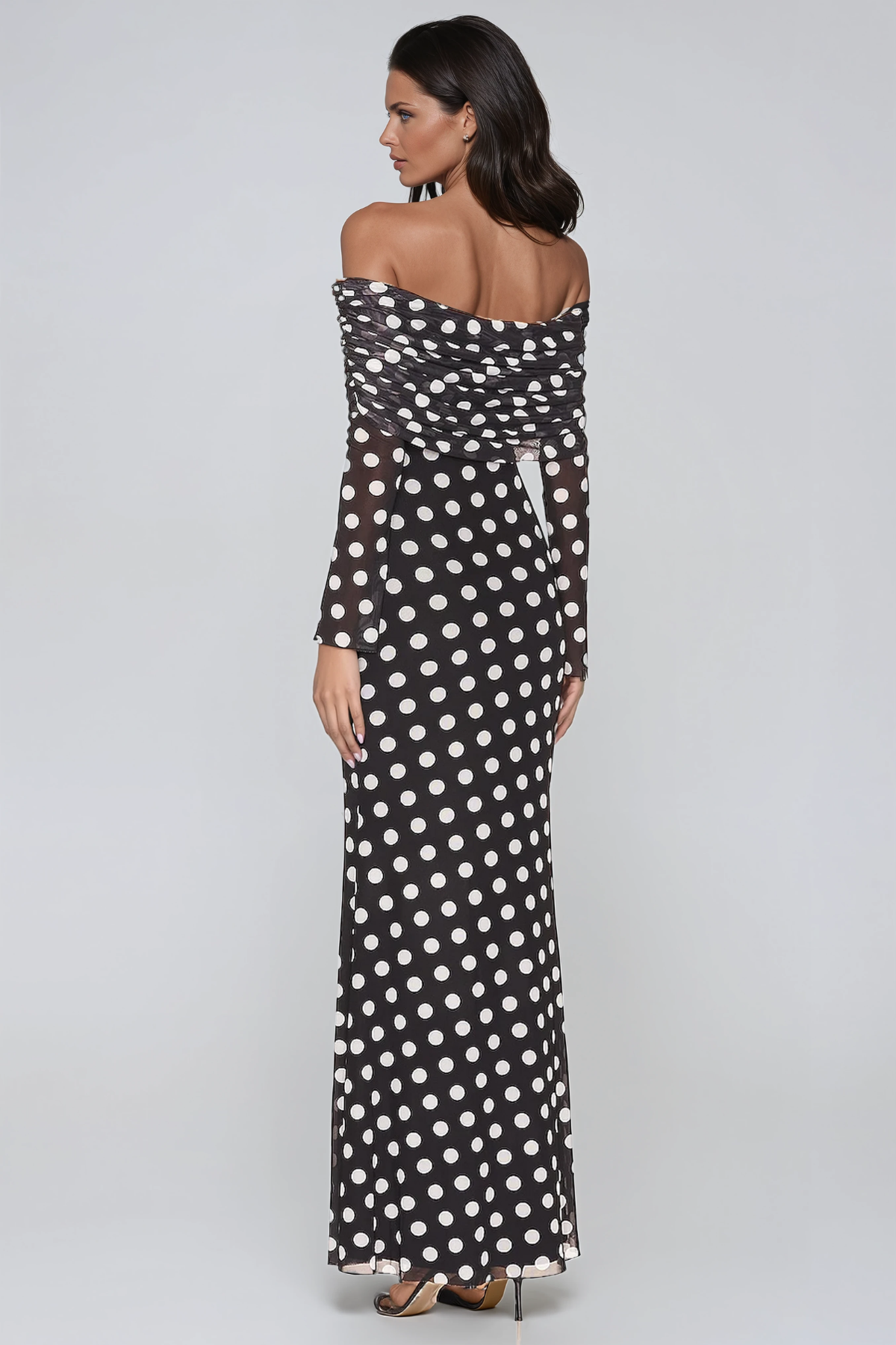 Flavius Off Shoulder Dot Maxi Dress