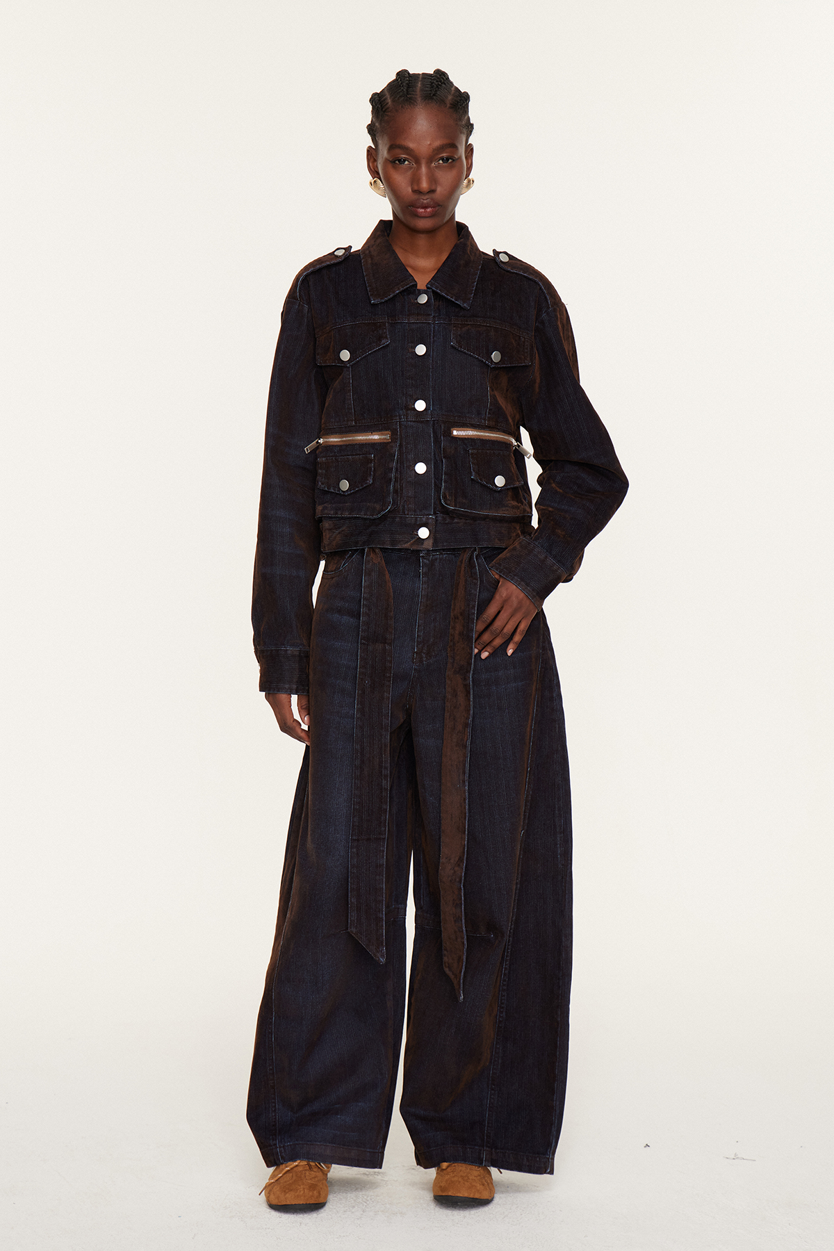 Flor Tie Dye Denim Pants Set