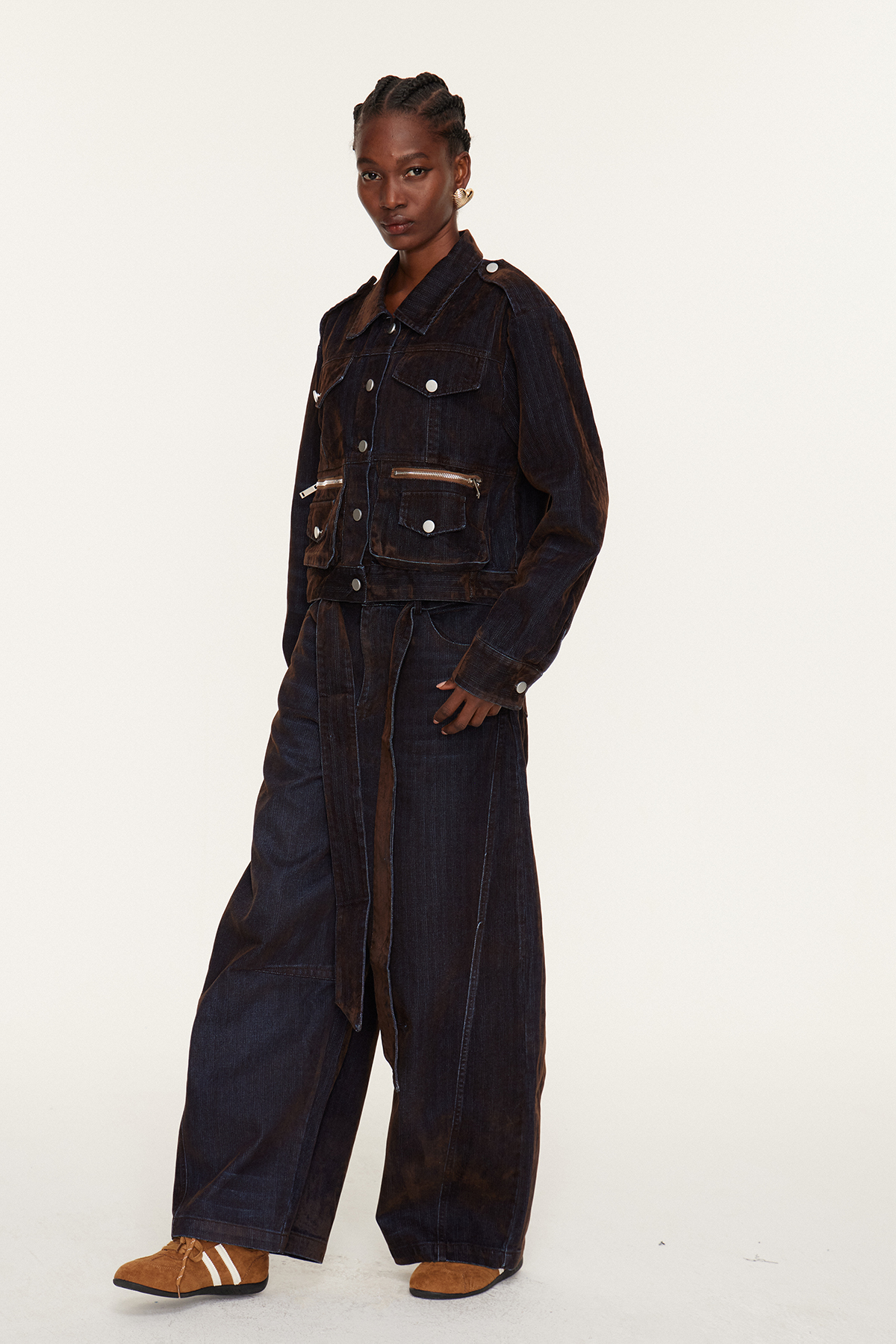 Flor Tie Dye Denim Pants Set