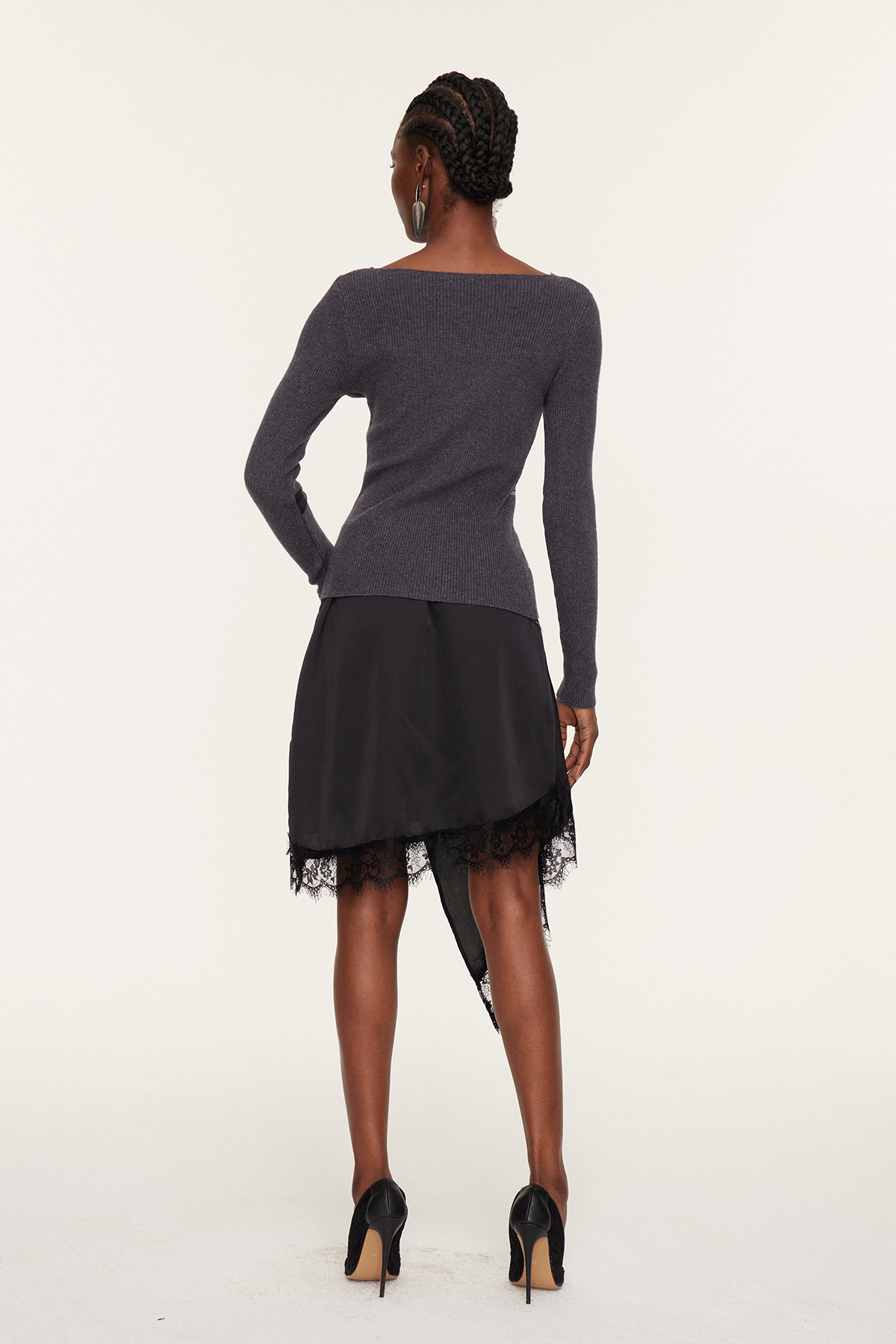 Florea Asymmetric Rhinestone Knit Top