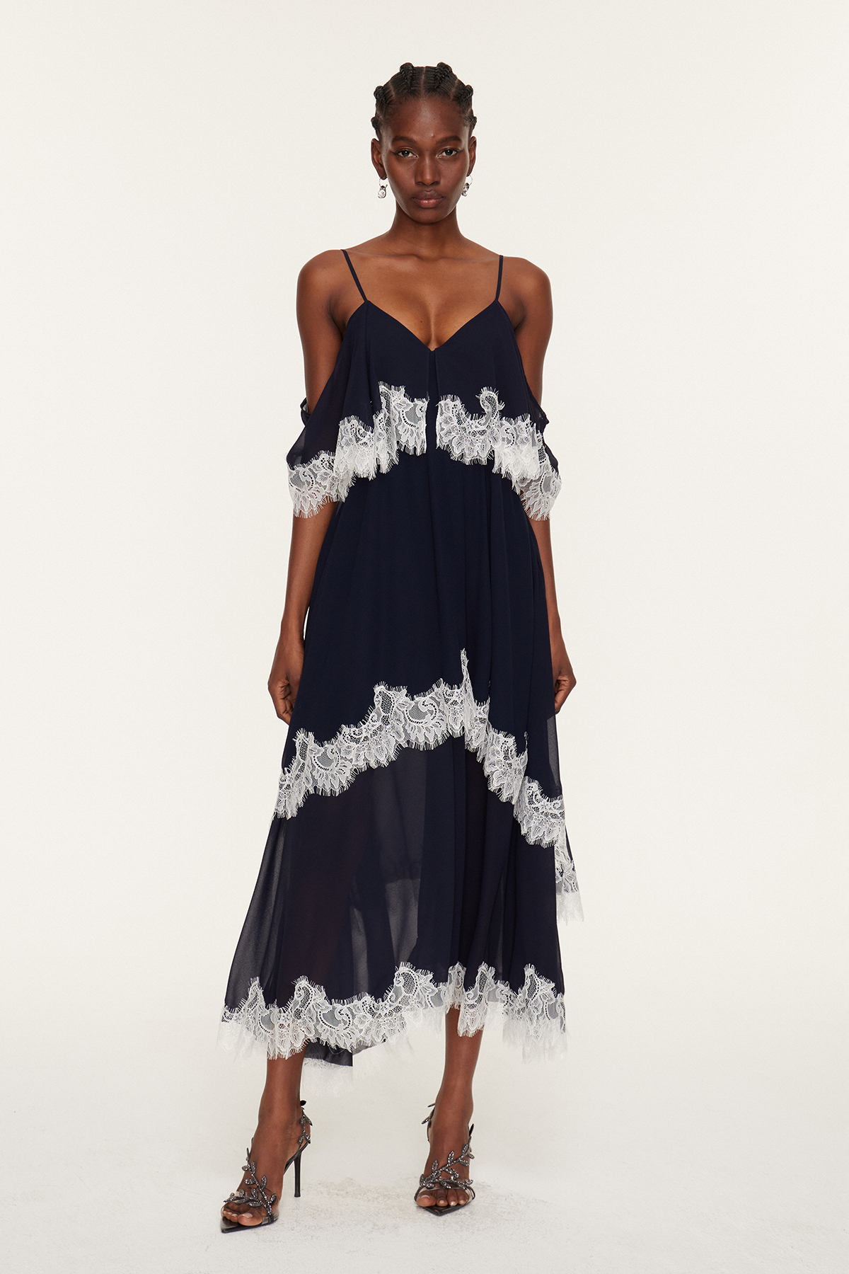 Florencio Lace Tiered Maxi Dress
