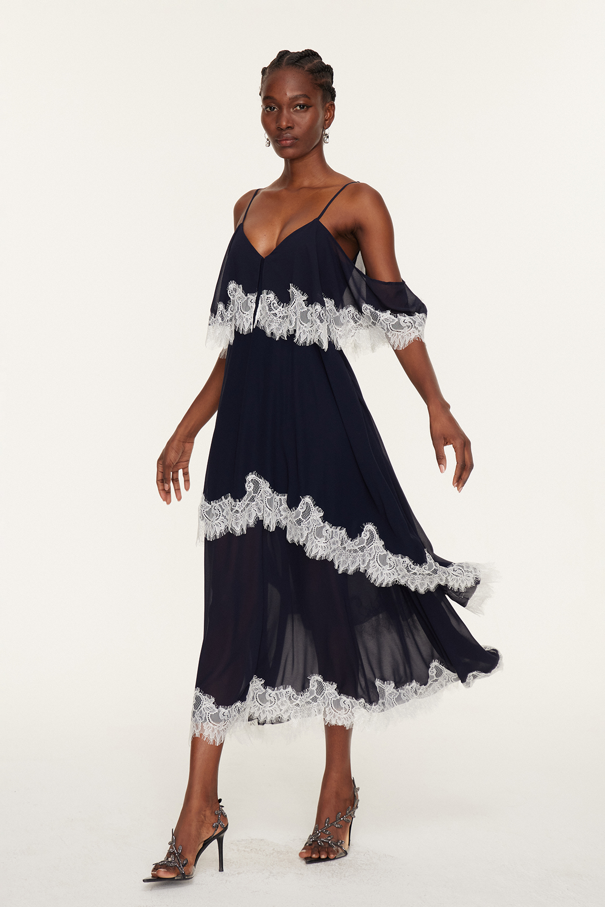 Florencio Lace Tiered Maxi Dress