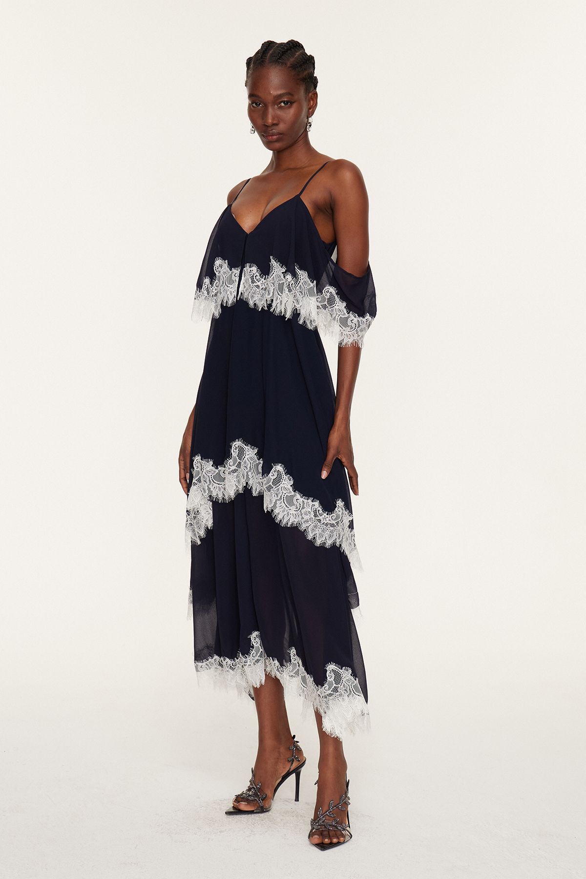Florencio Lace Tiered Maxi Dress