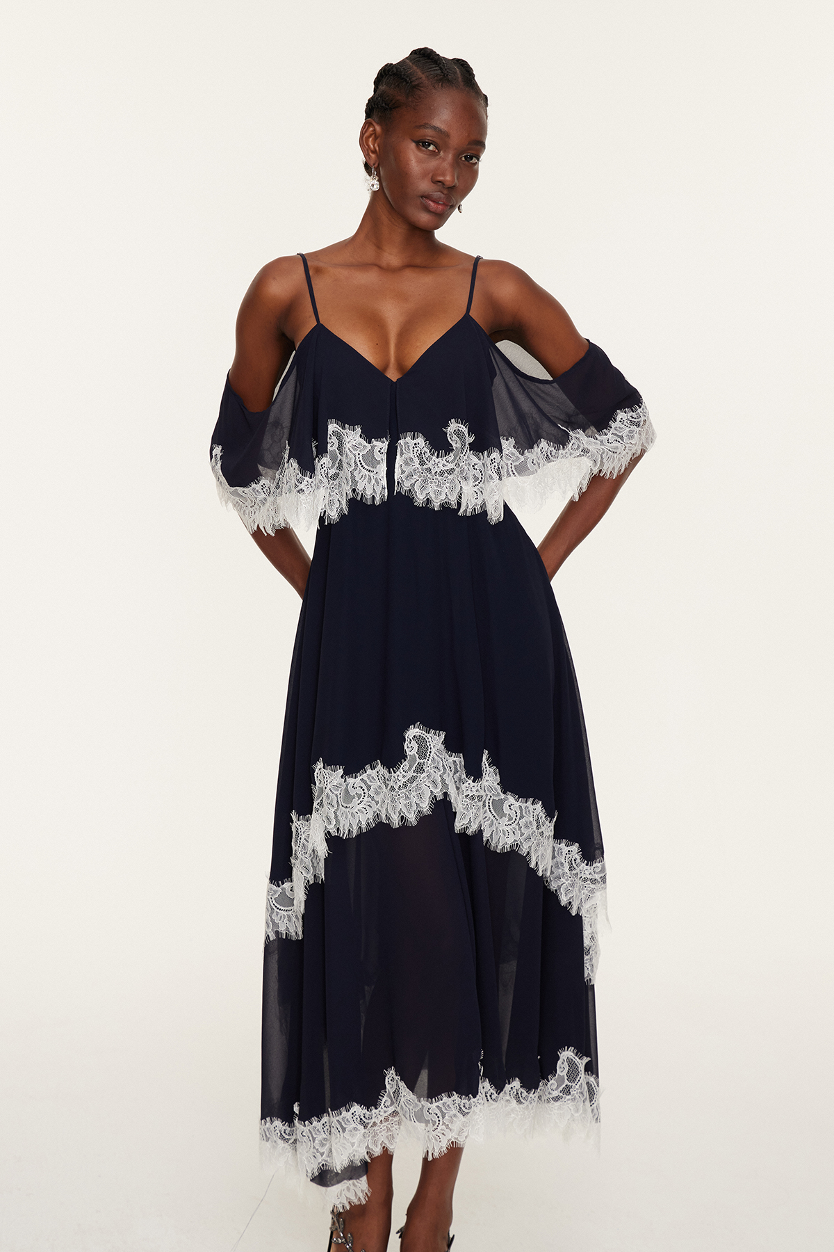 Florencio Lace Tiered Maxi Dress